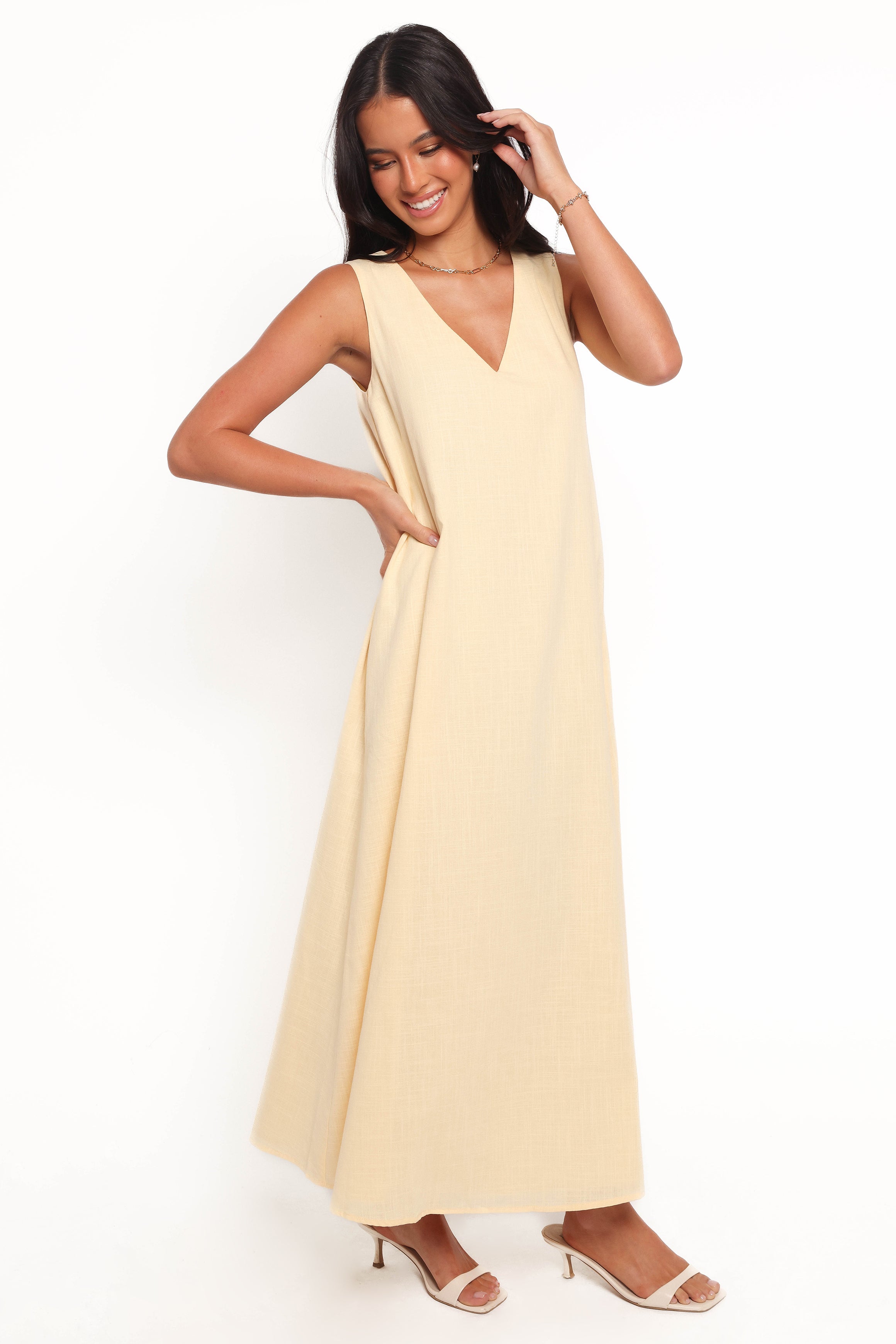 Lía Maxi Dress - Lemon-Ladys Street