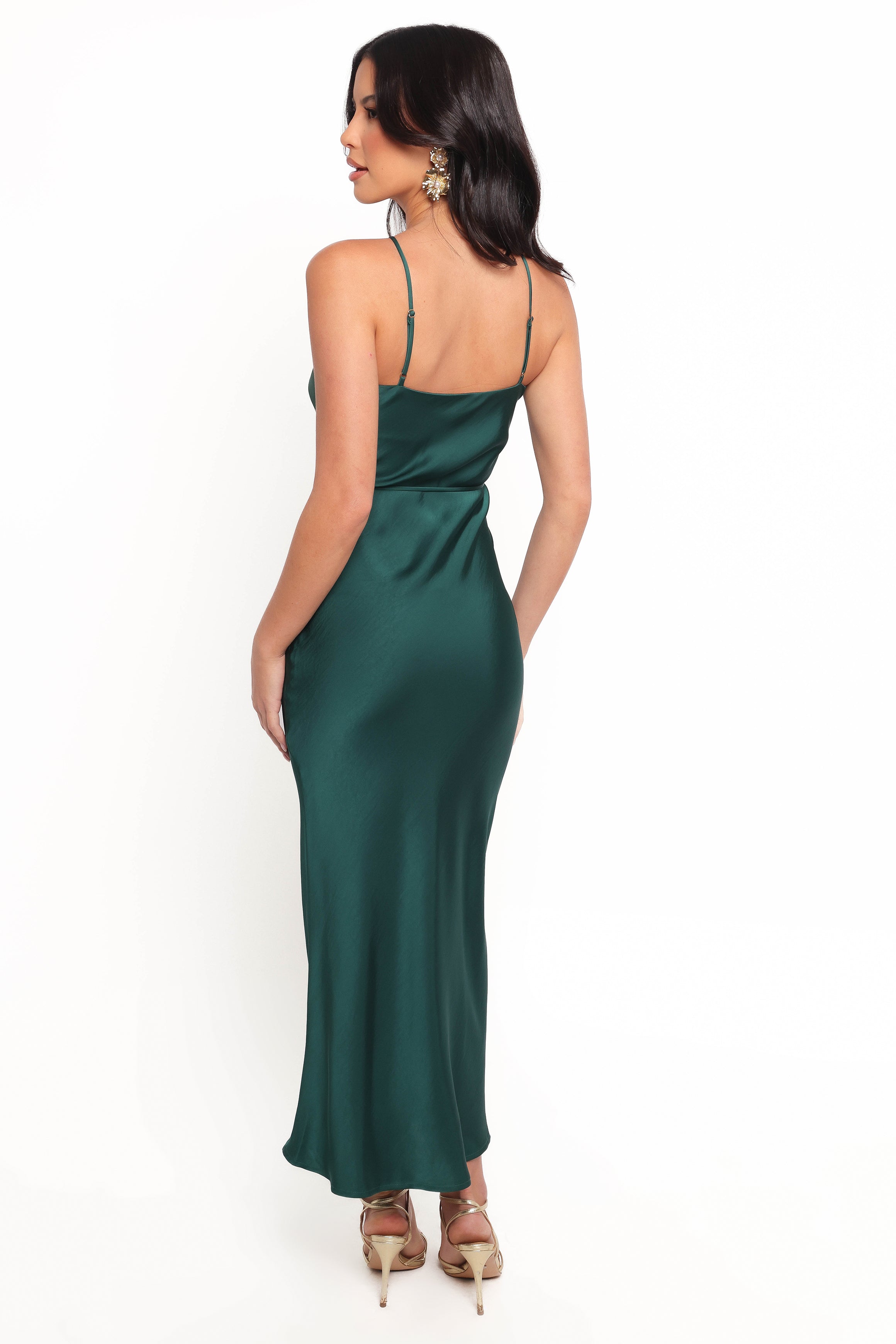 Liana Midi Dress - Emerald Green-Ladys Street