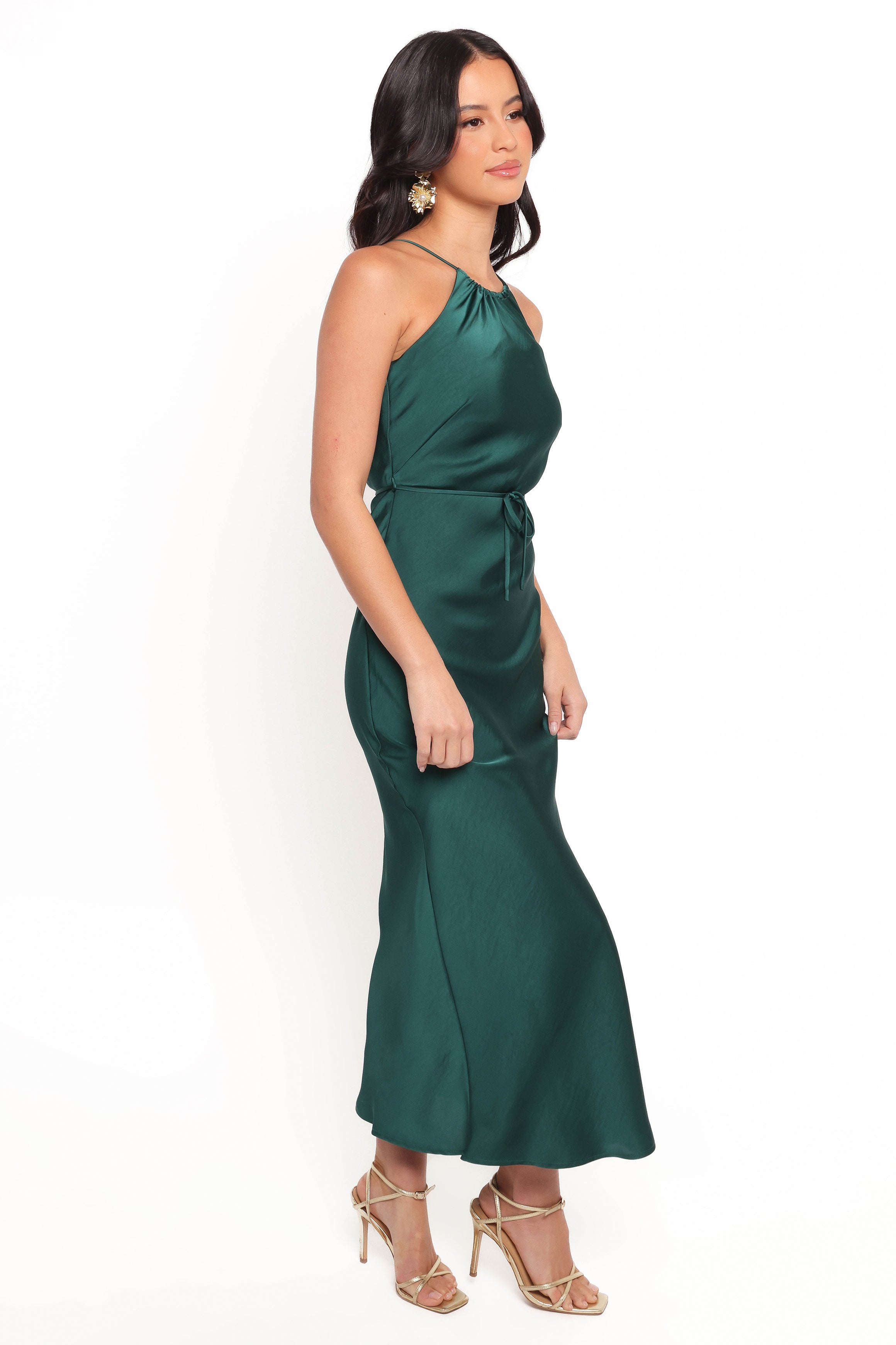 Liana Midi Dress - Emerald Green-Ladys Street