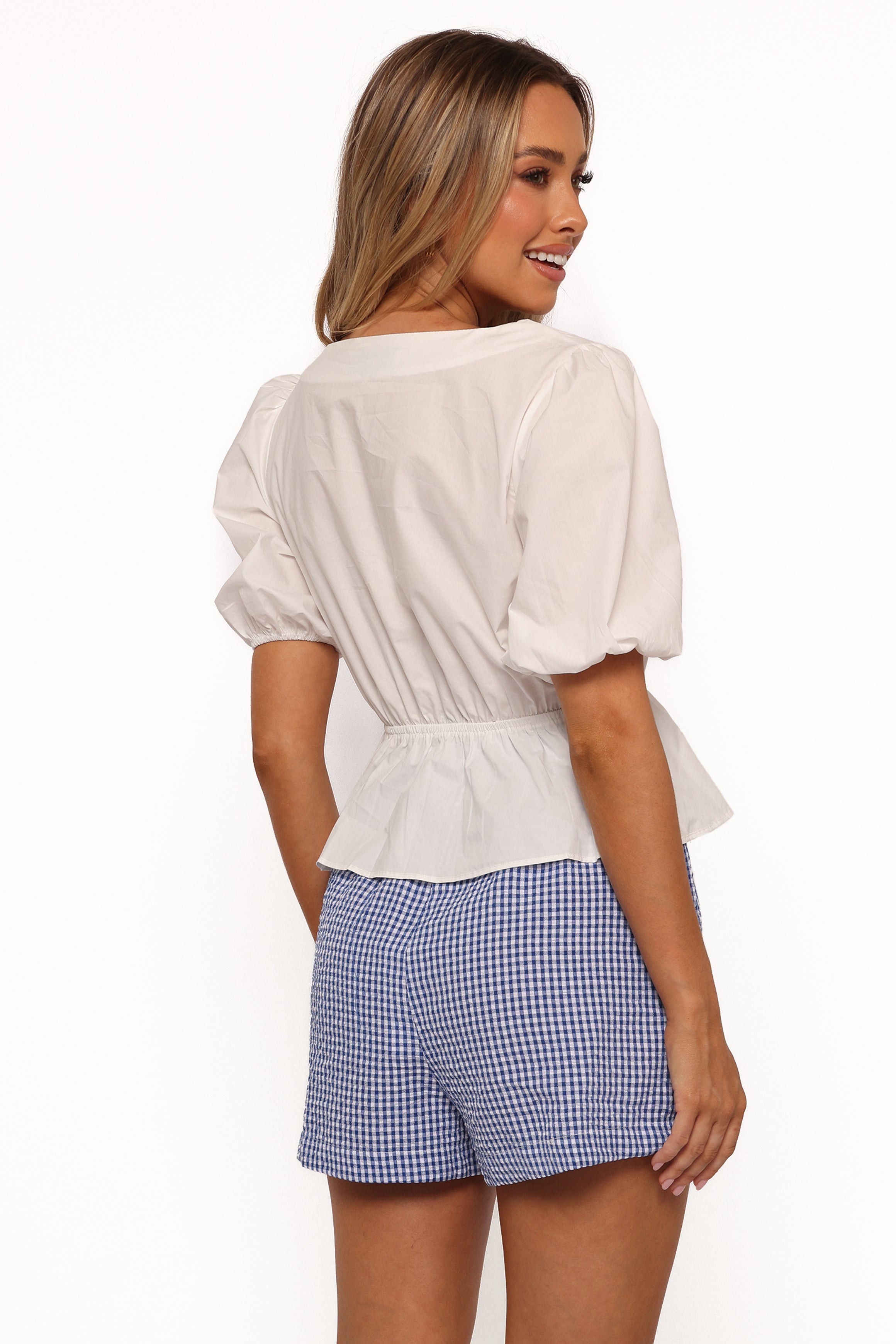 Libby Shorts - Navy Gingham-Ladys Street