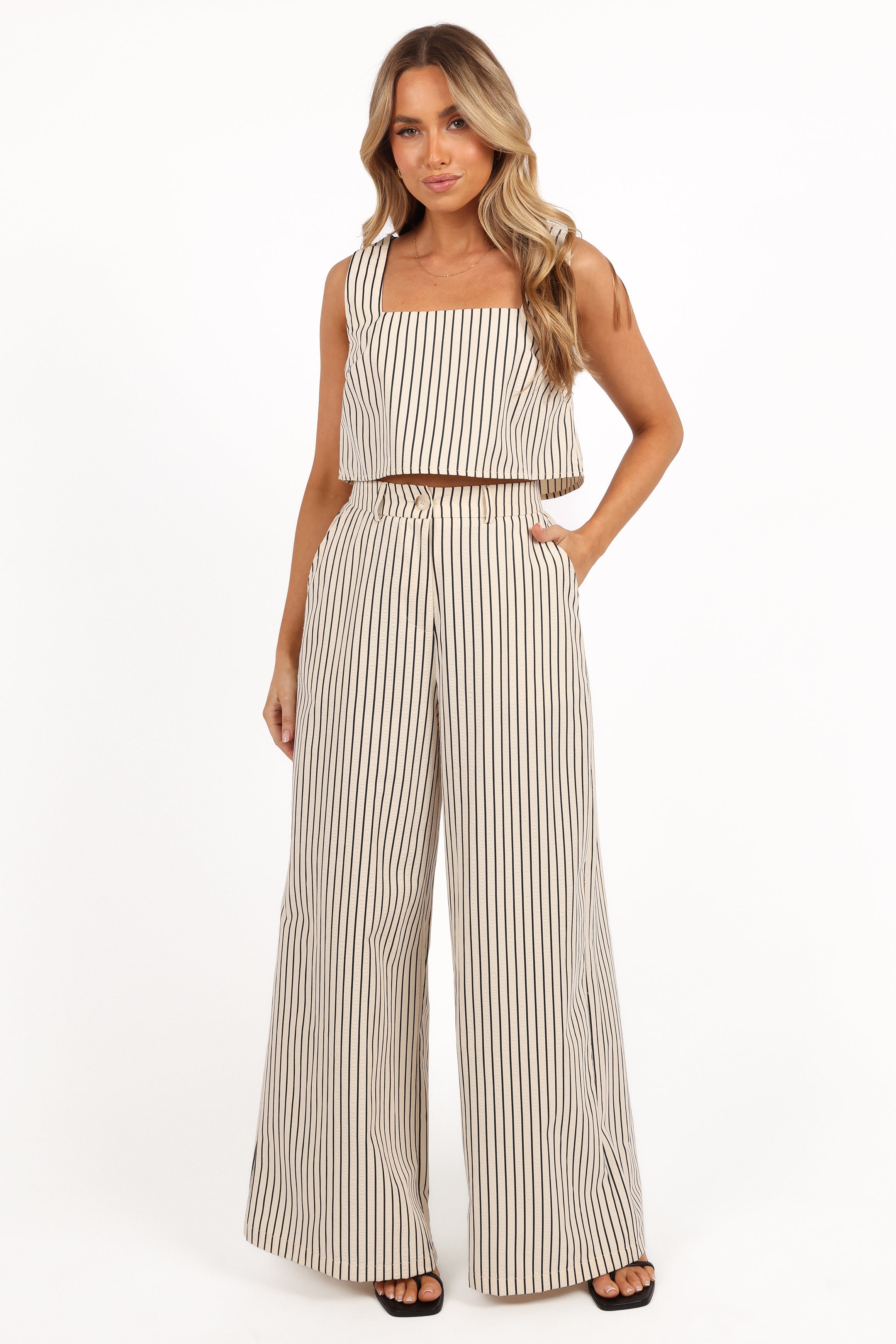 Lili Two Piece Set - Cream-Ladys Street
