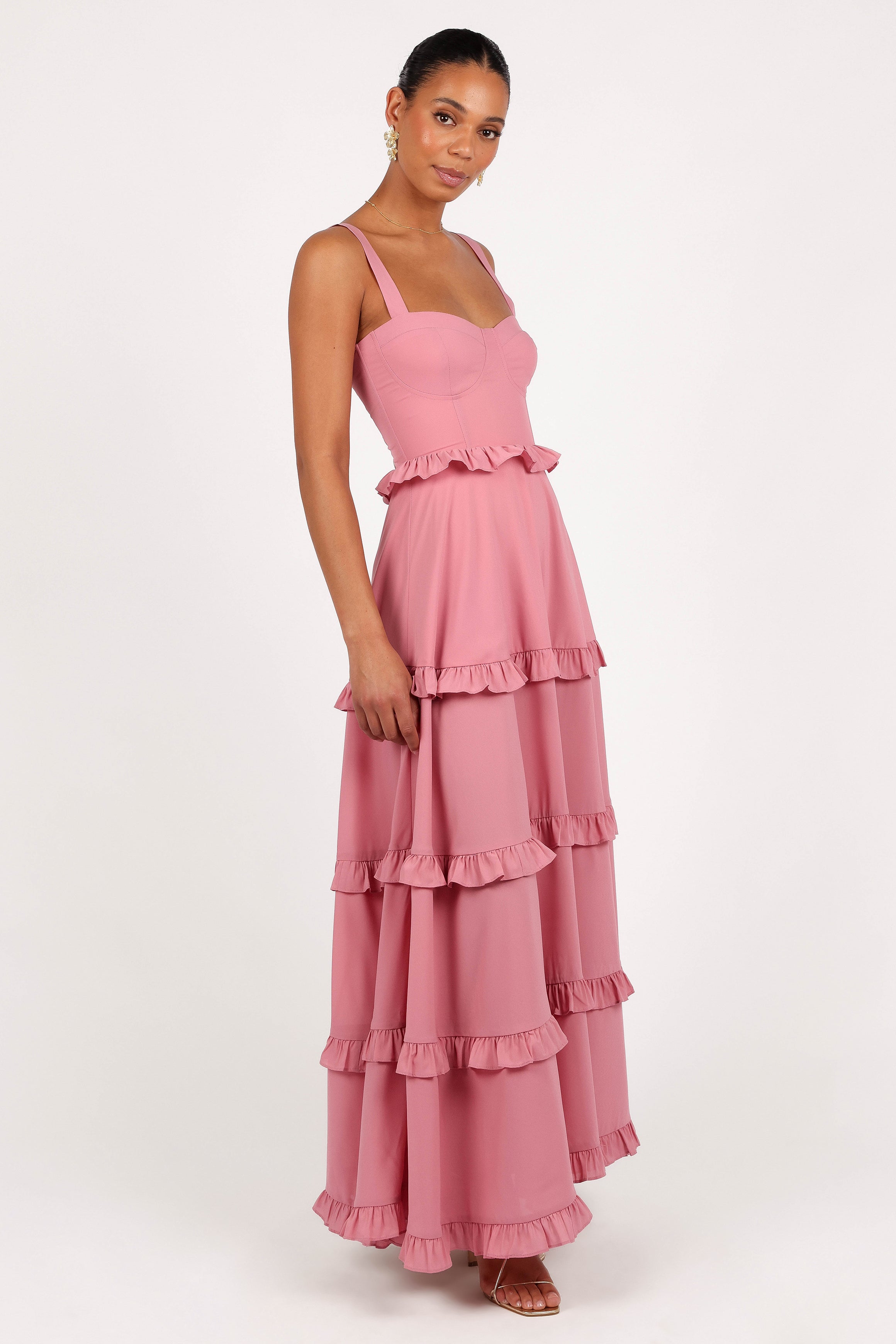 Lillee Tiered Maxi Dress - Mauve-Ladys Street