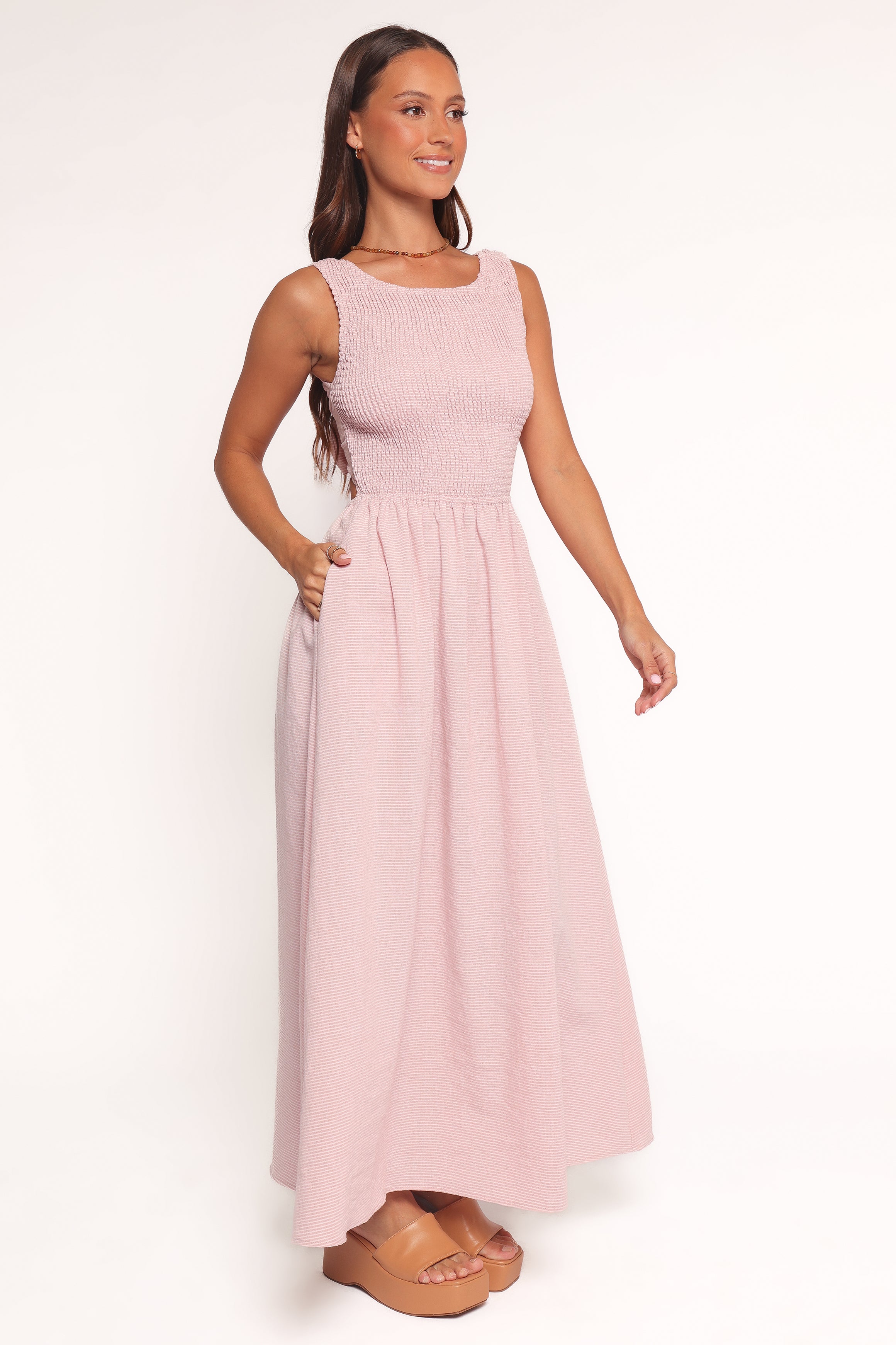 Lillie Maxi Dress - Pale Pink-Ladys Street