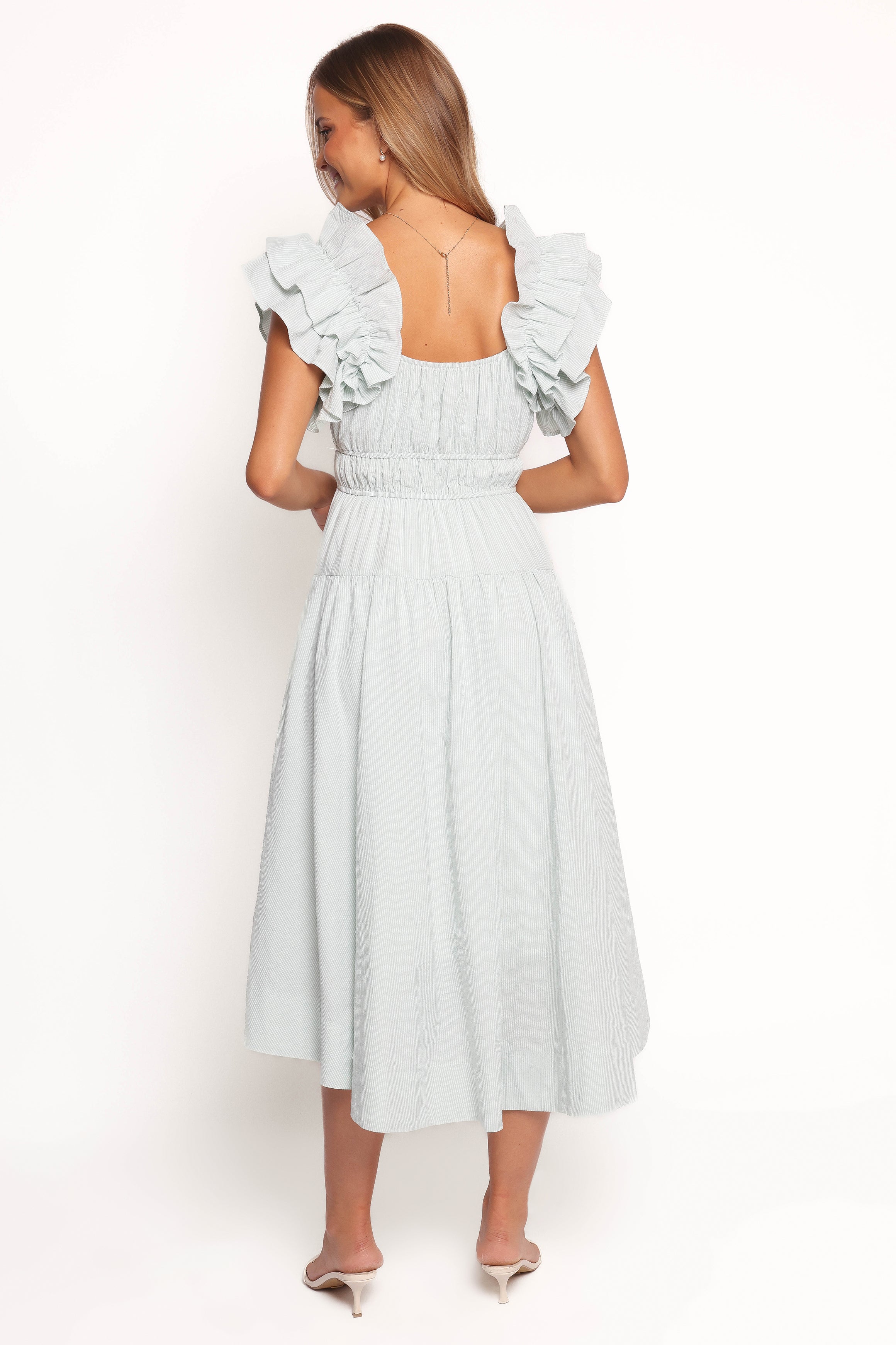 Linda Midi Dress - Green Stripe-Ladys Street