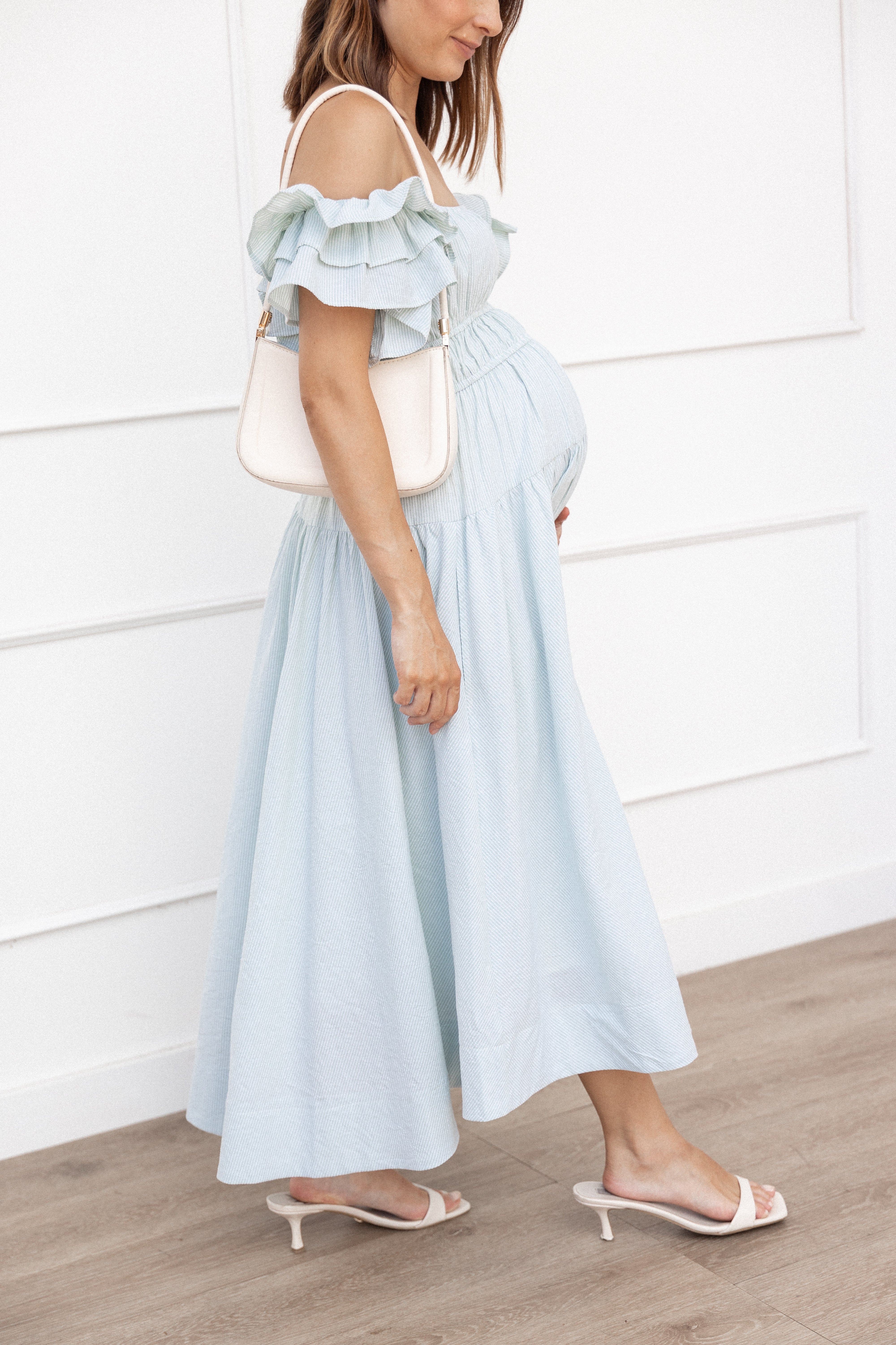 Linda Midi Dress - Green Stripe-Ladys Street