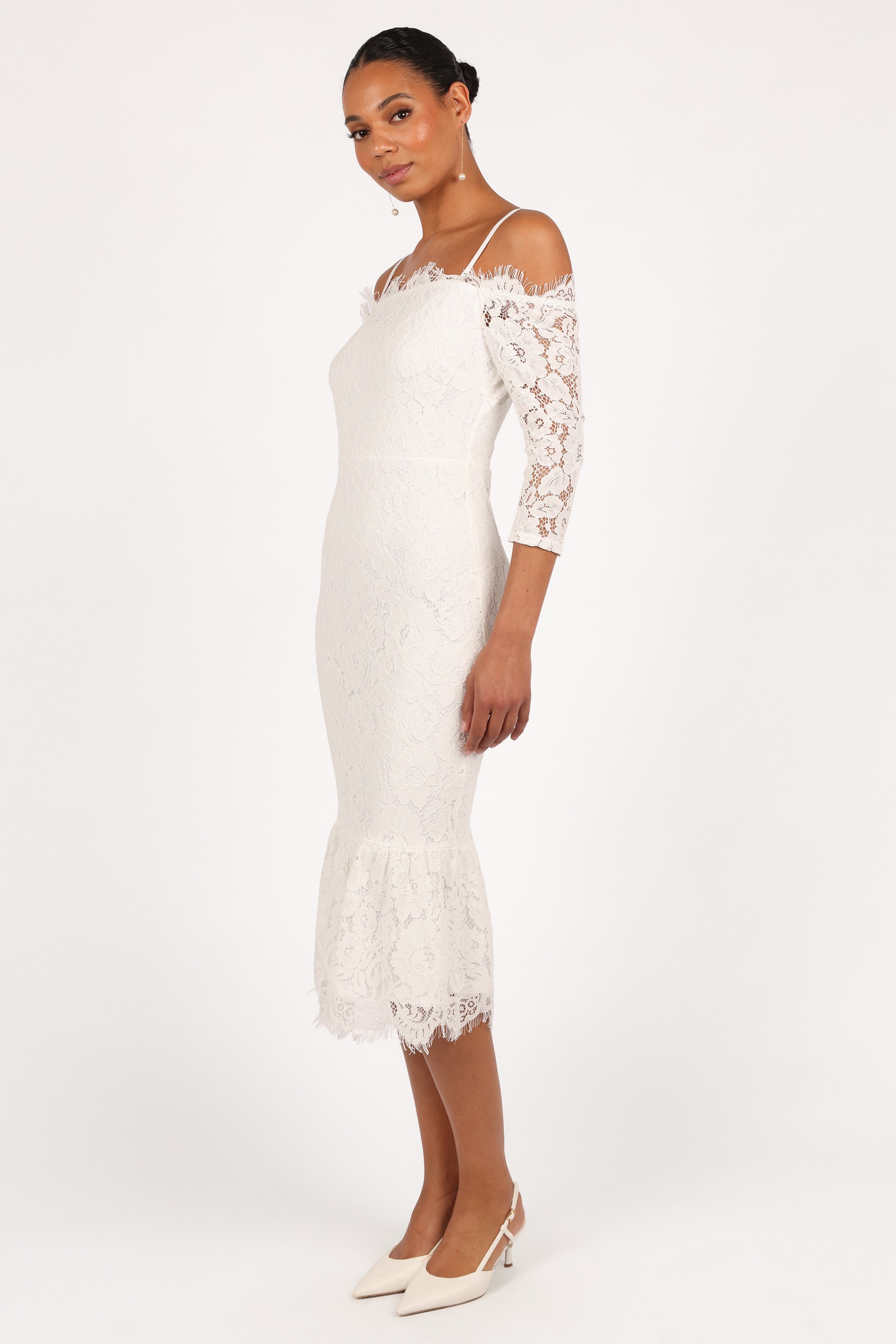 Lindy Midi Dress - White-Ladys Street