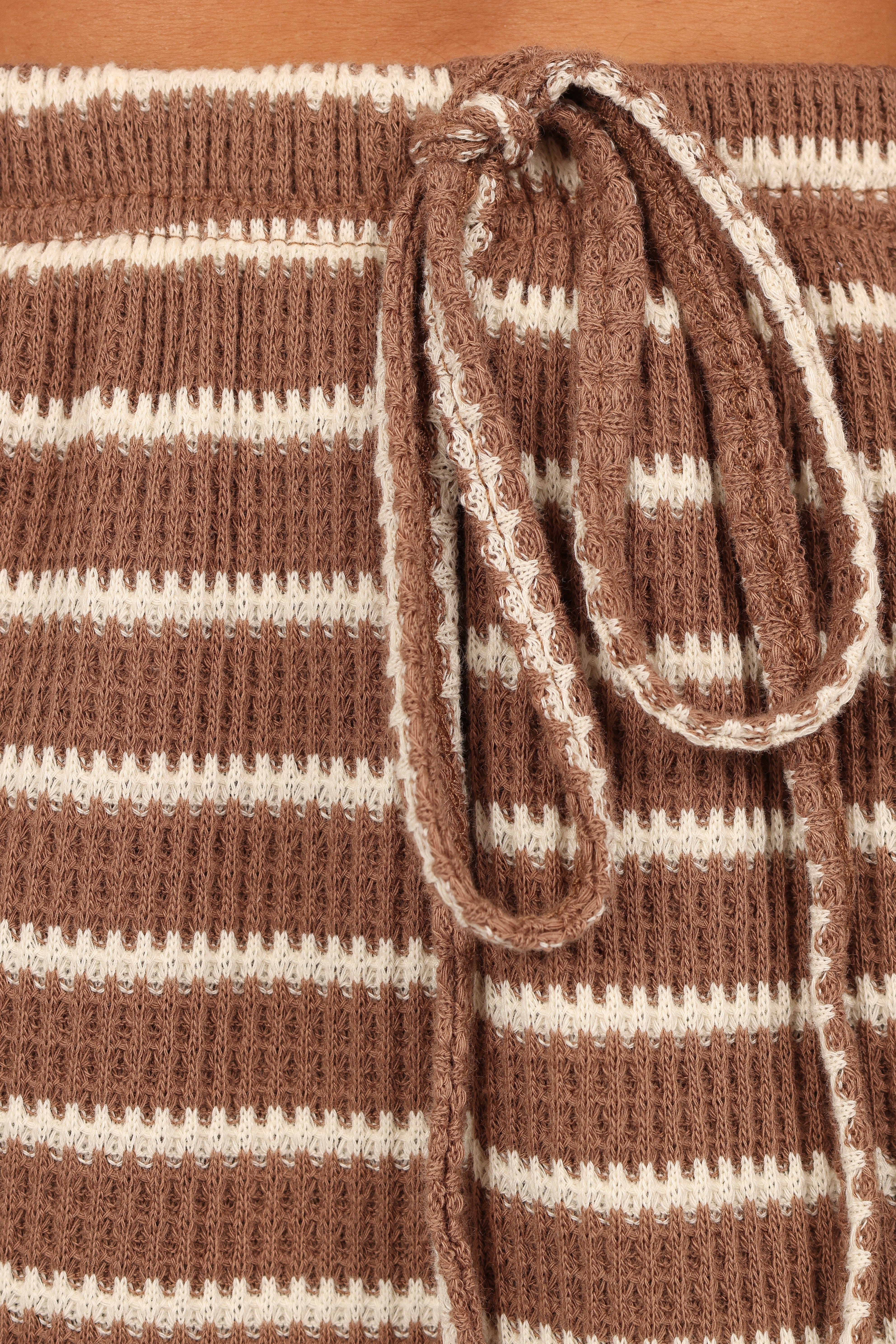 Linnea Short Set - Brown White-Ladys Street