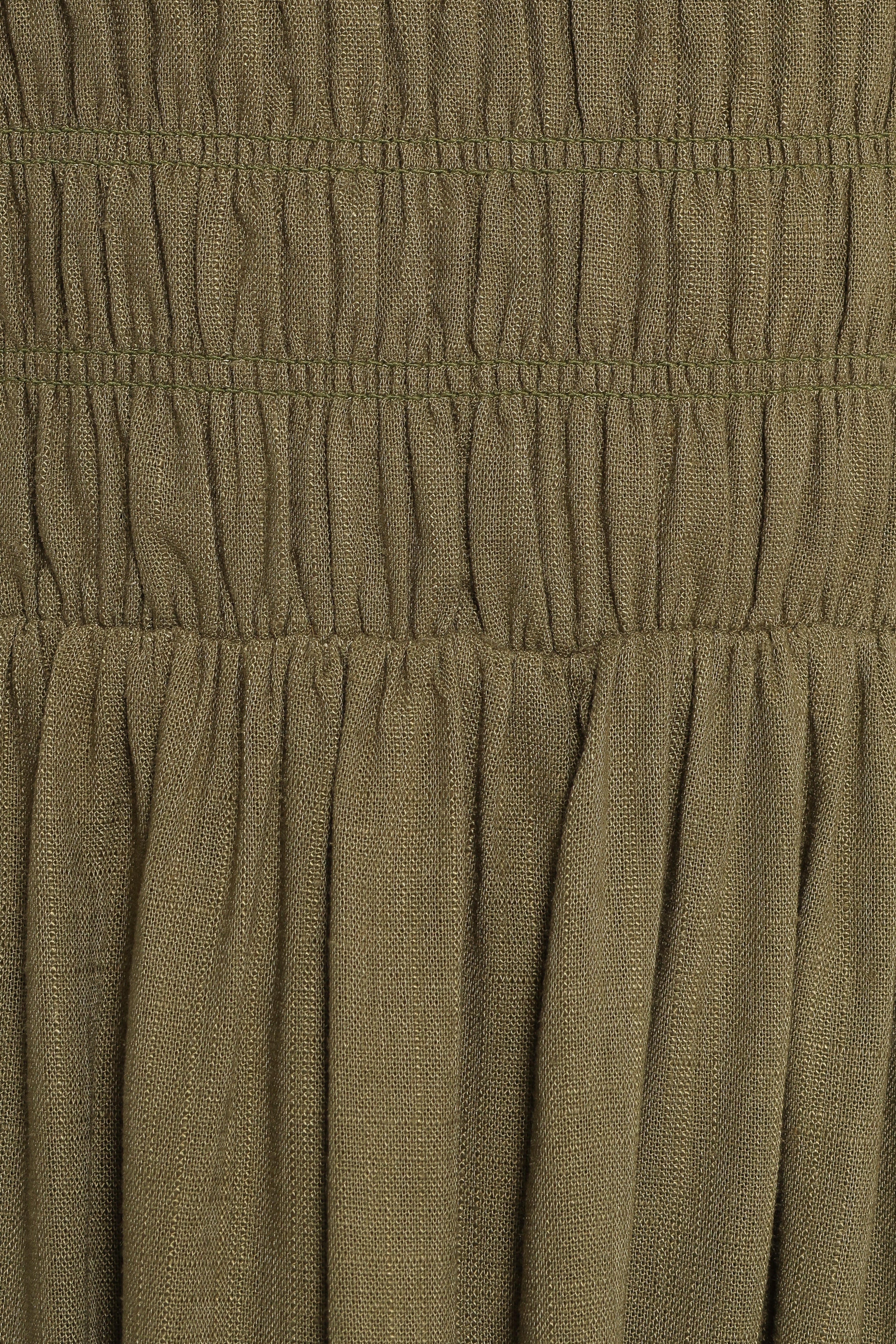 Linsey Strapless Midi Dress - Olive Green-Ladys Street