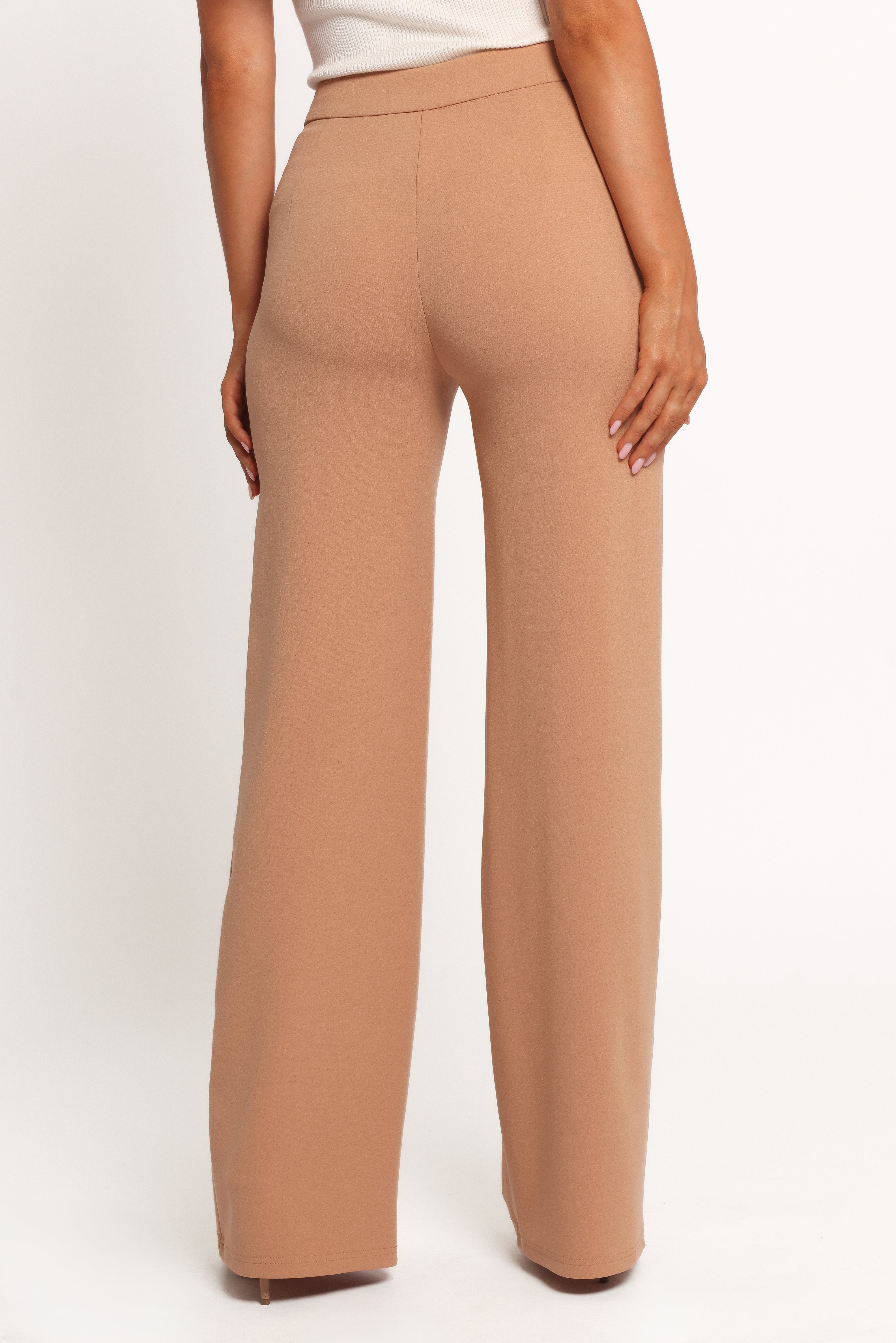 Liora Flat Front Knit Pants - Mocha-Ladys Street