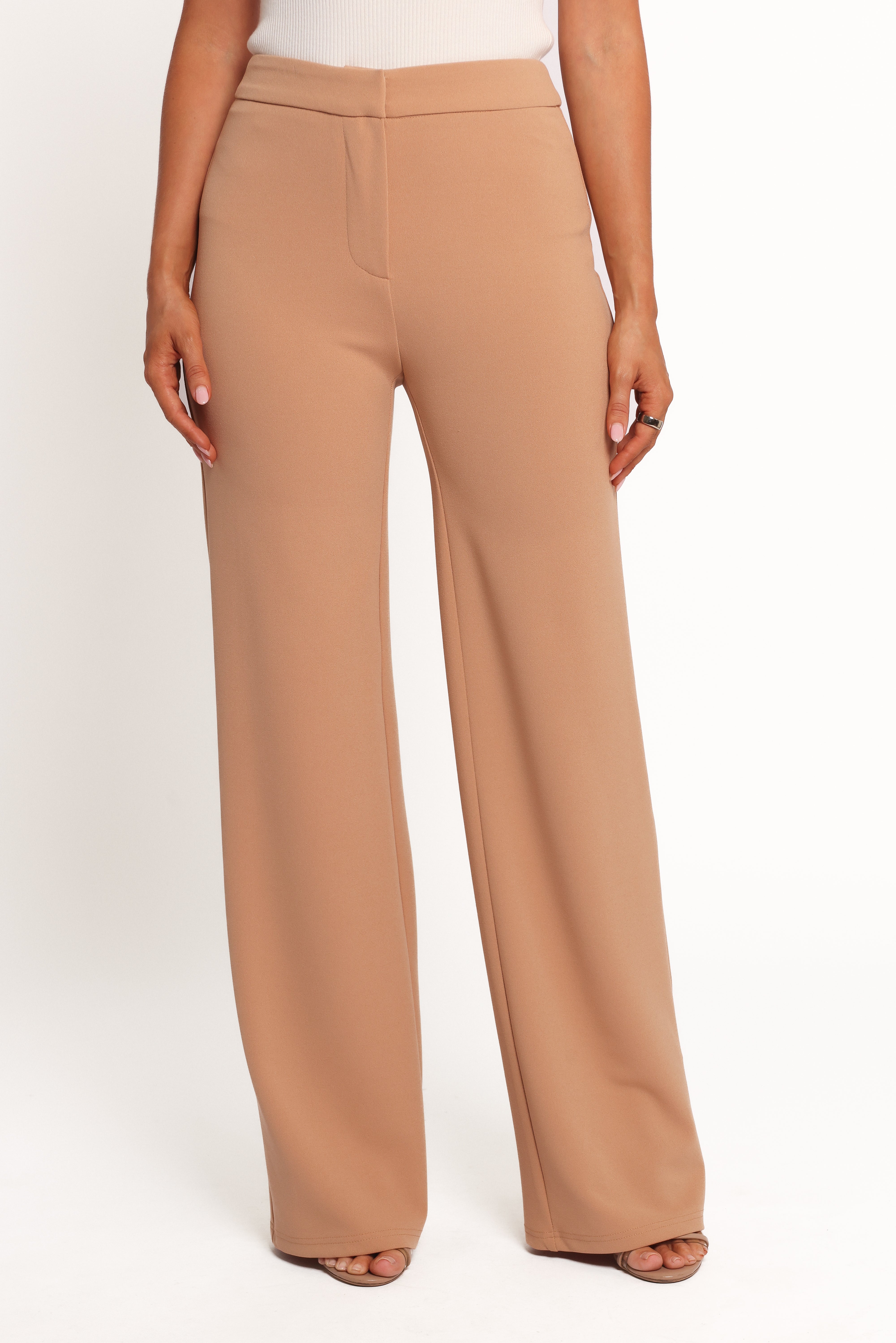 Liora Flat Front Knit Pants - Mocha-Ladys Street