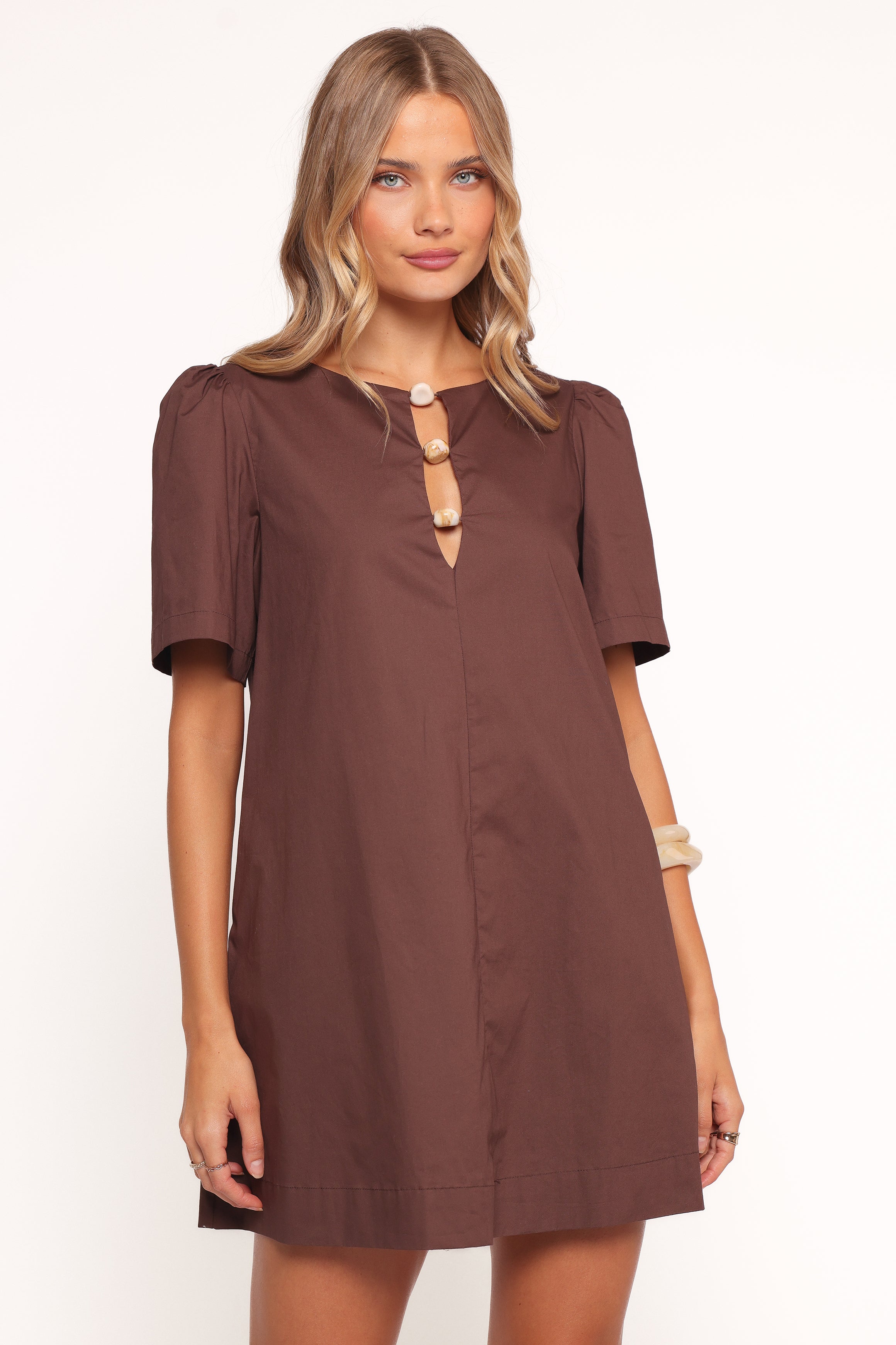 Lirael Mini Dress - Espresso-Ladys Street