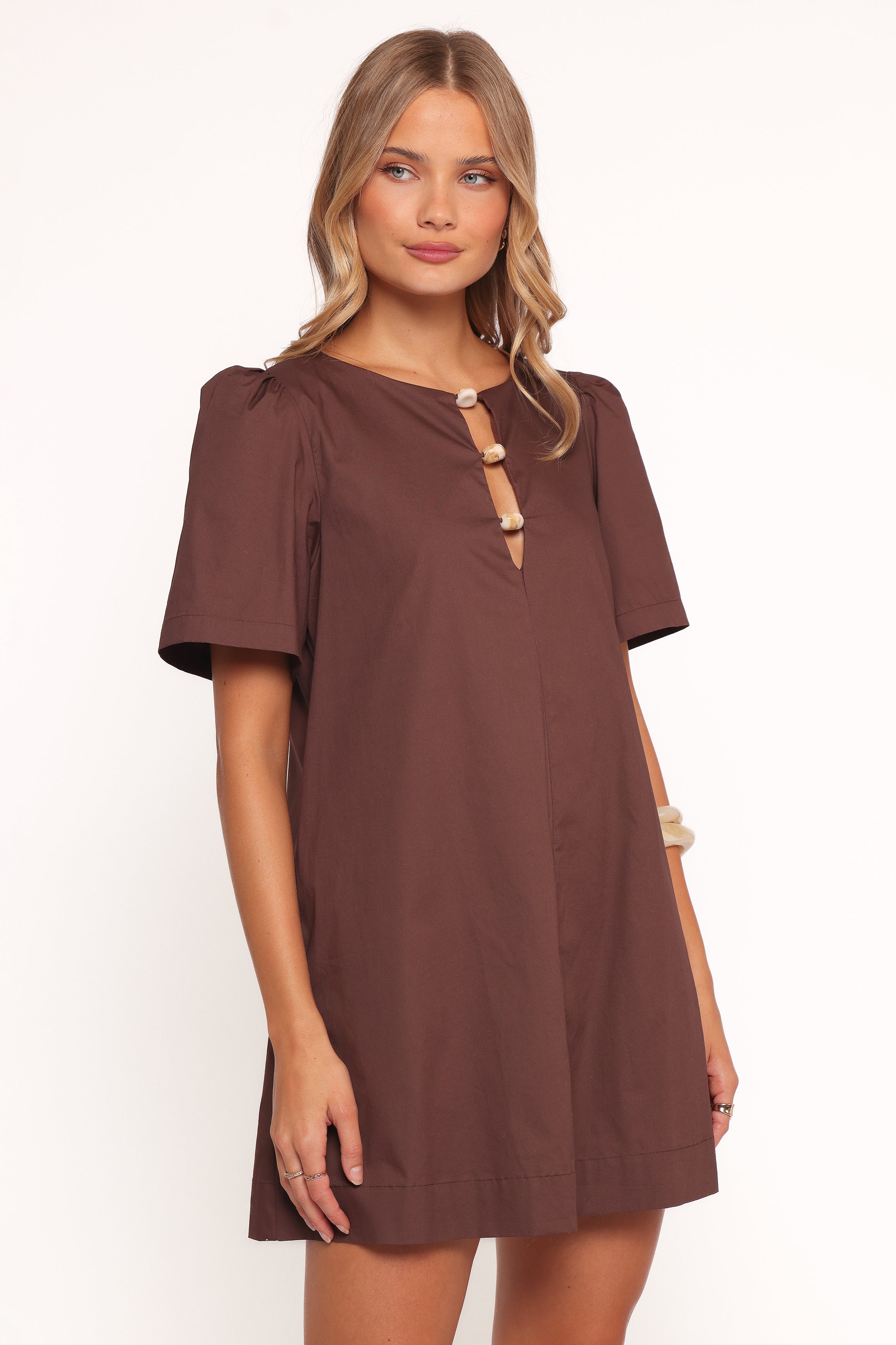 Lirael Mini Dress - Espresso-Ladys Street