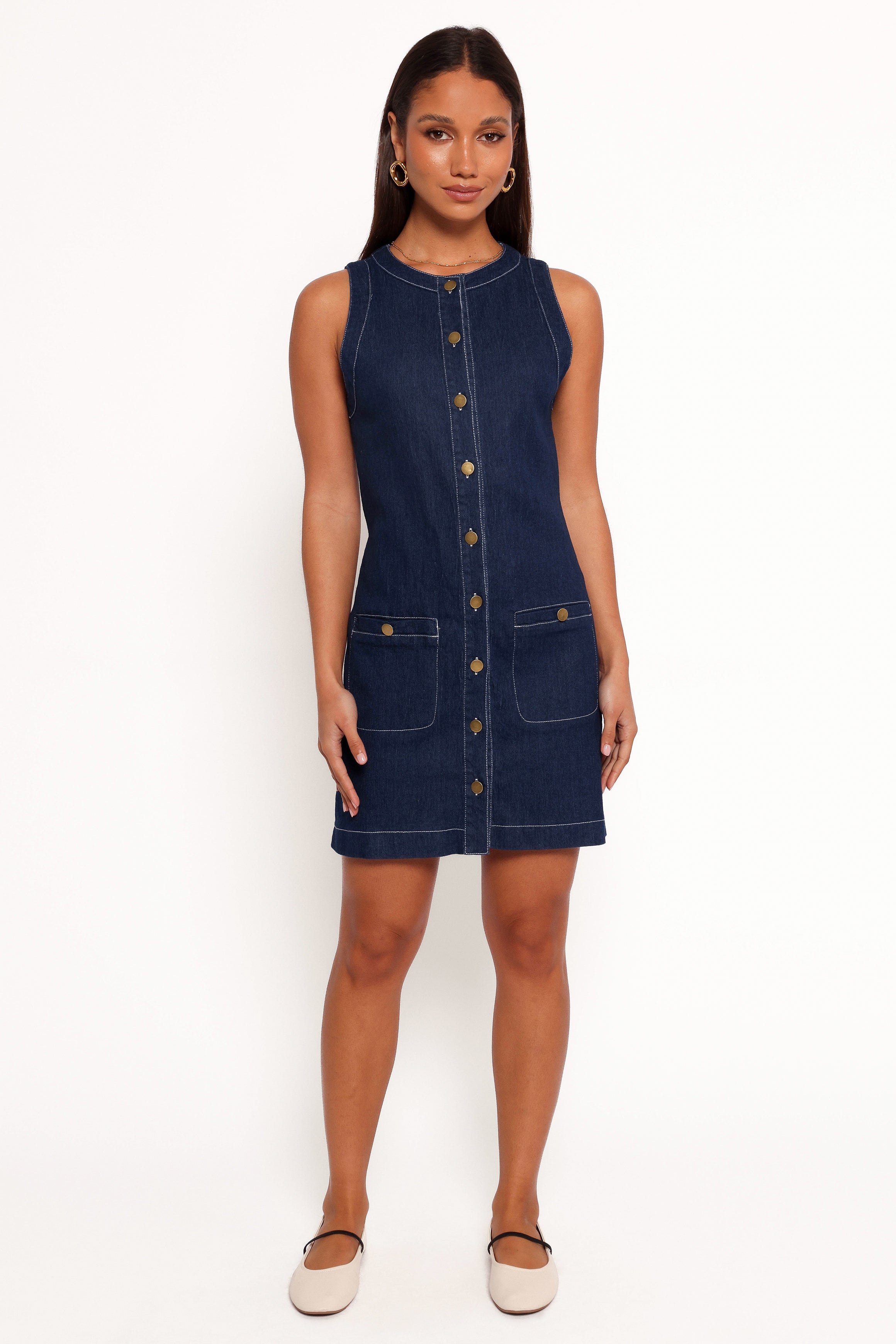 Lisa Mini Dress - Medium Denim-Ladys Street