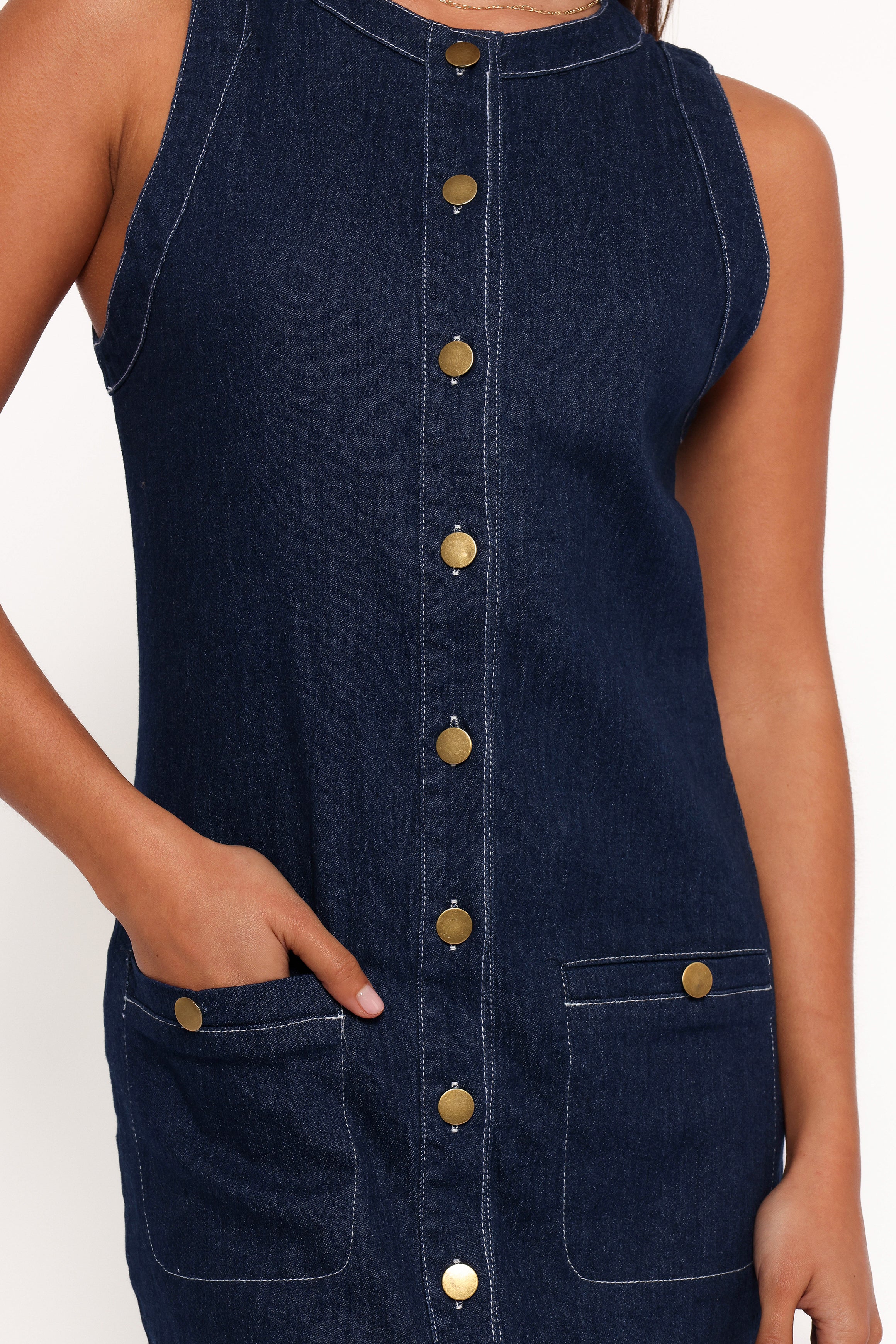 Lisa Mini Dress - Medium Denim-Ladys Street