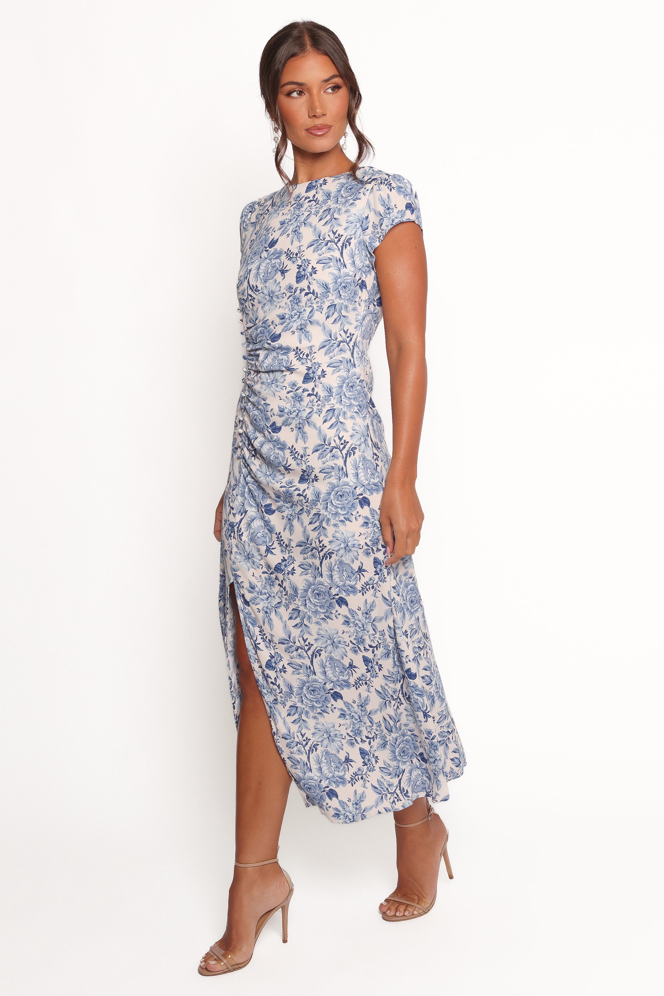 Lisbeth Midi Dress - Blue Floral-Ladys Street