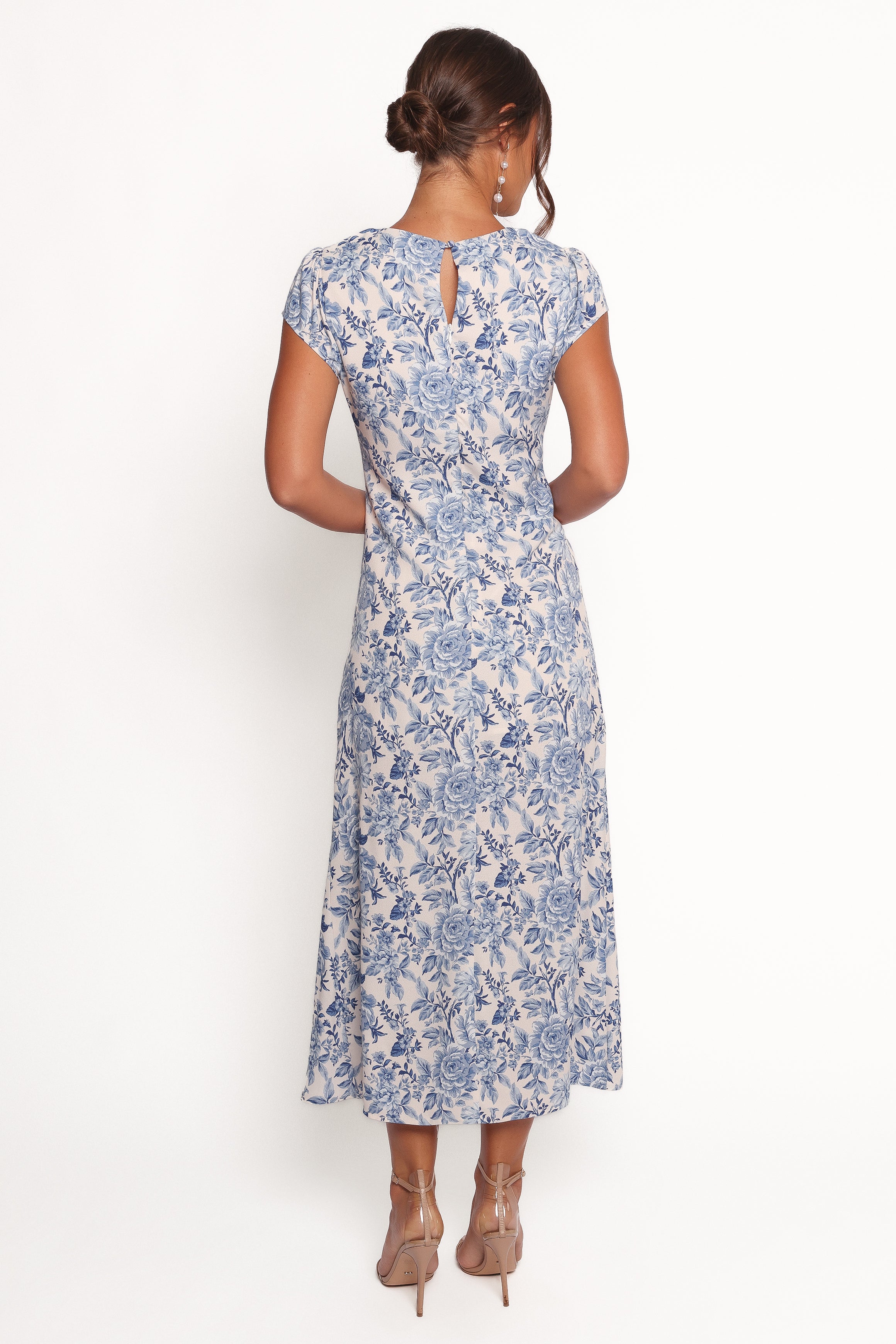 Lisbeth Midi Dress - Blue Floral-Ladys Street