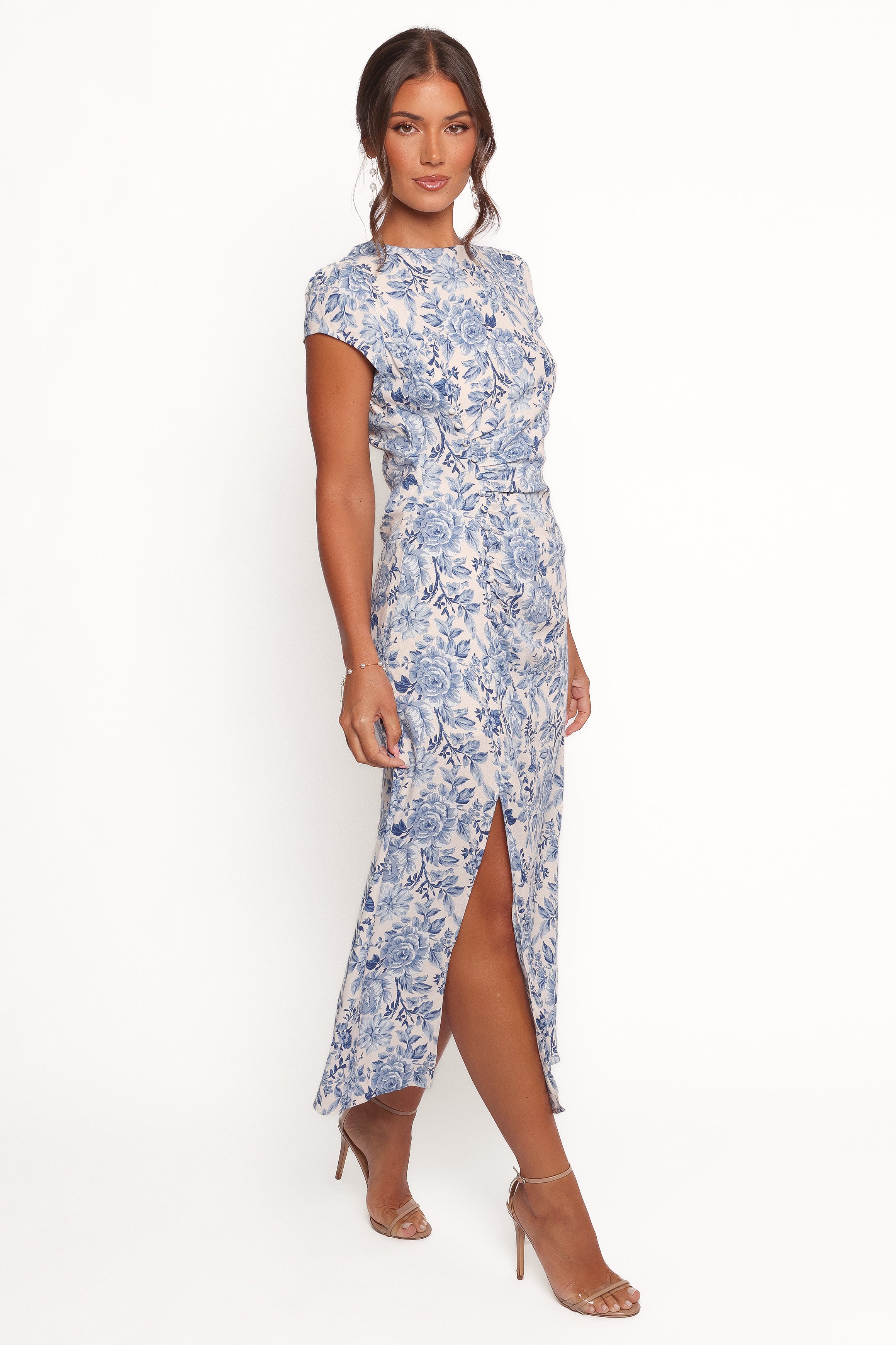 Lisbeth Midi Dress - Blue Floral-Ladys Street