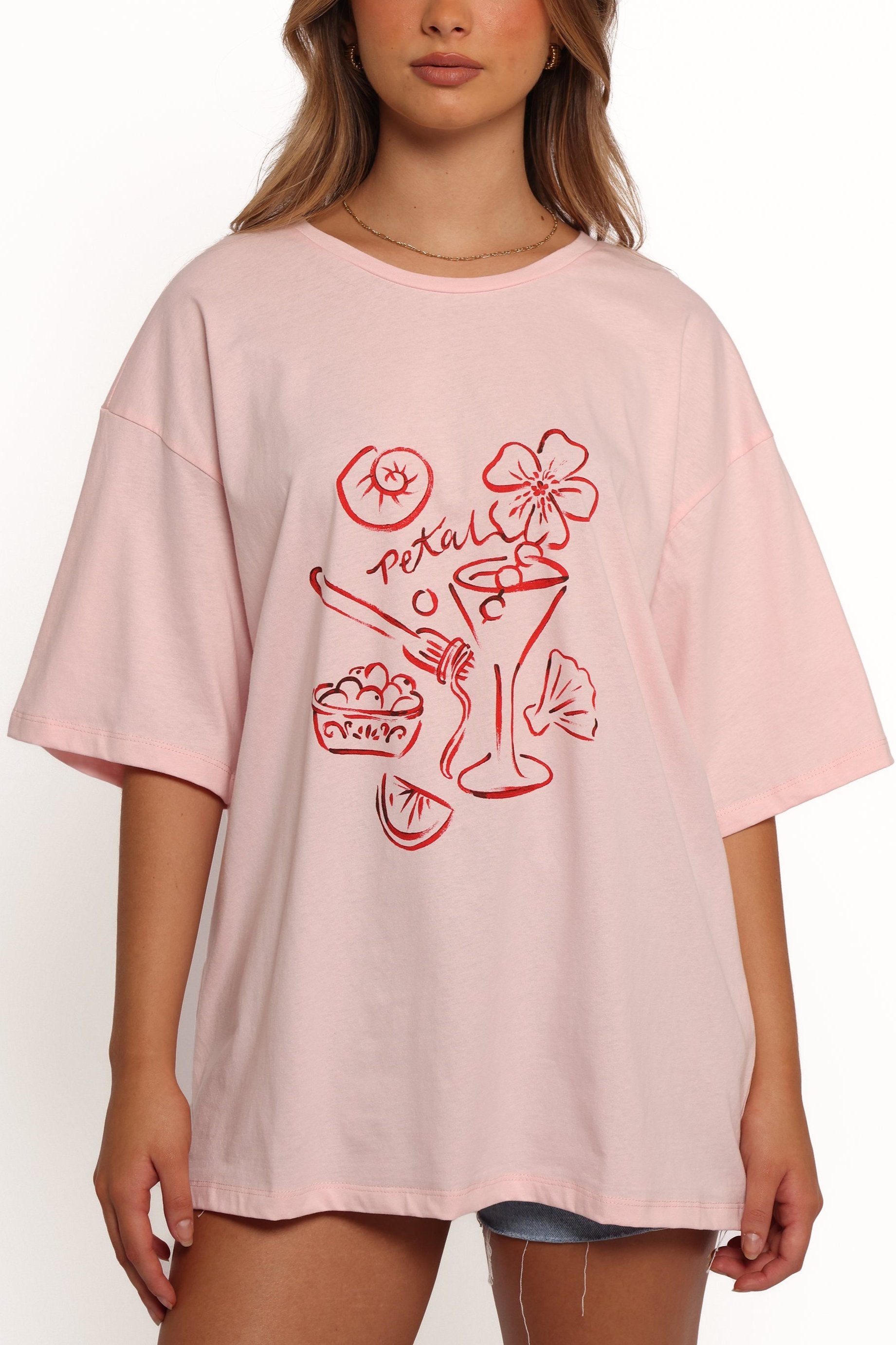 Loa Graphic Tee - Pink/Red-Ladys Street