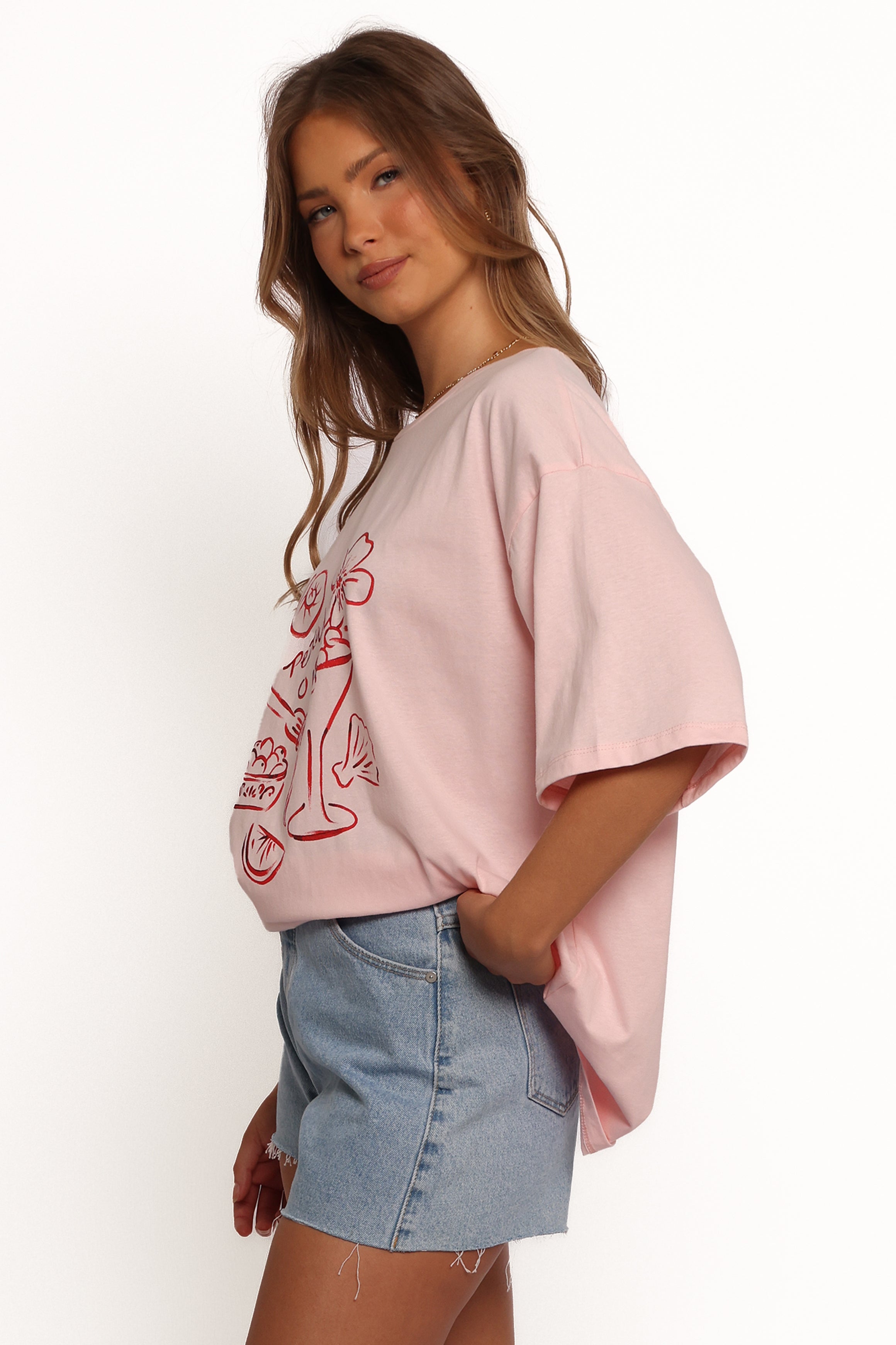 Loa Graphic Tee - Pink/Red-Ladys Street