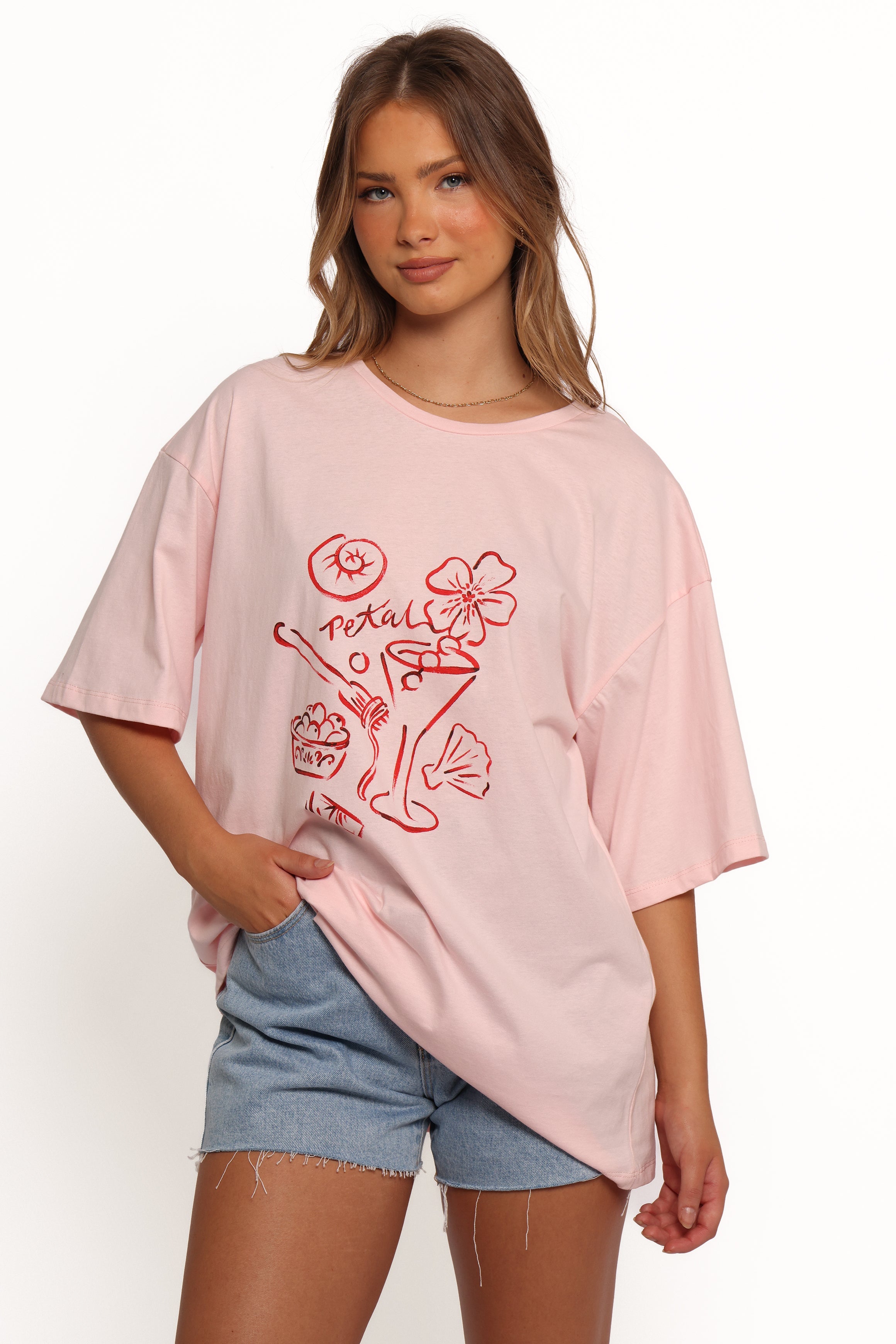 Loa Graphic Tee - Pink/Red-Ladys Street