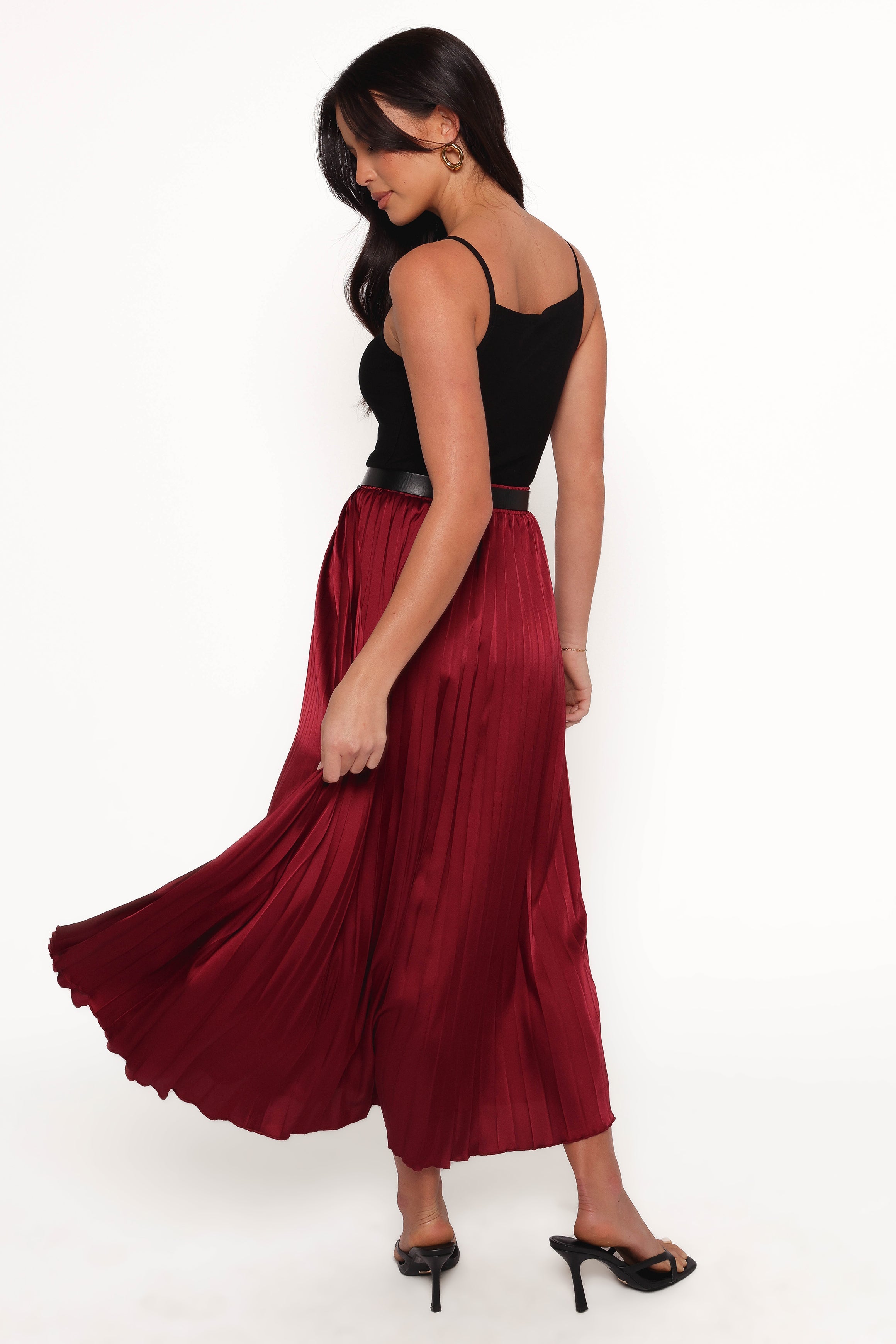 Lysandra Maxi Skirt - Burgundy-Ladys Street