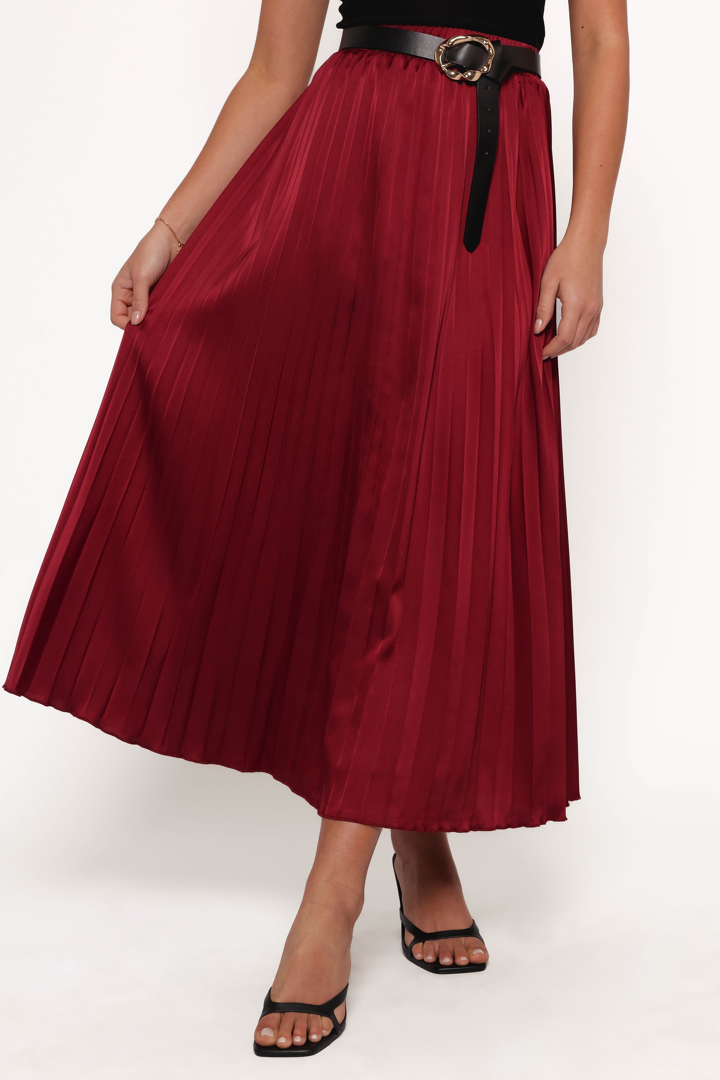 Lysandra Maxi Skirt - Burgundy-Ladys Street