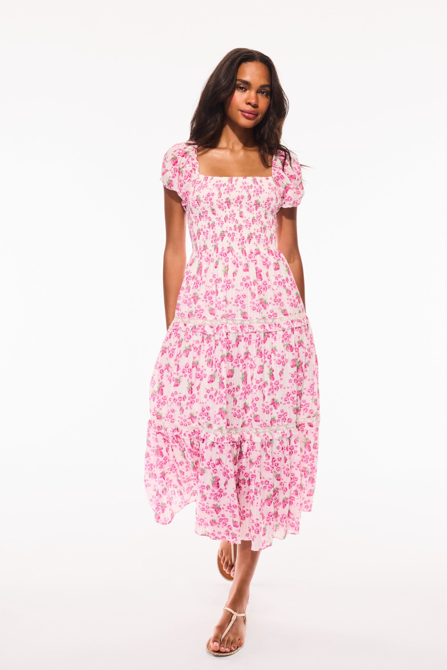 Masie Summer Heirloom Print Midi Dress-Charming Rule