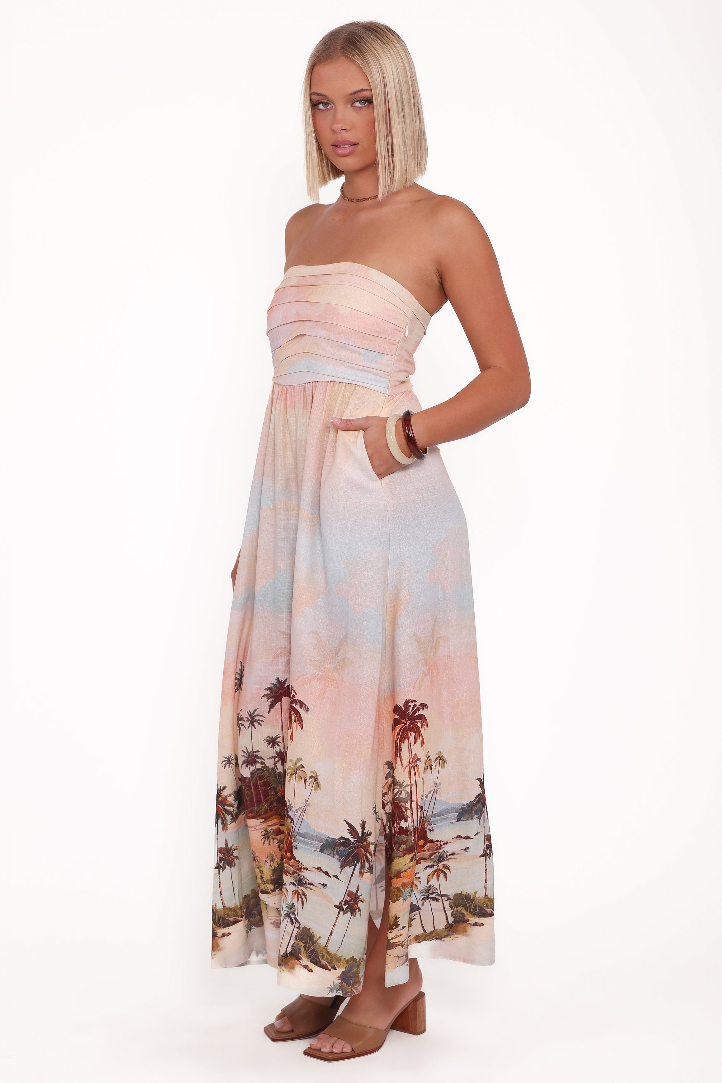 Marcia Midi Dress - Sunset Print-Ladys Street