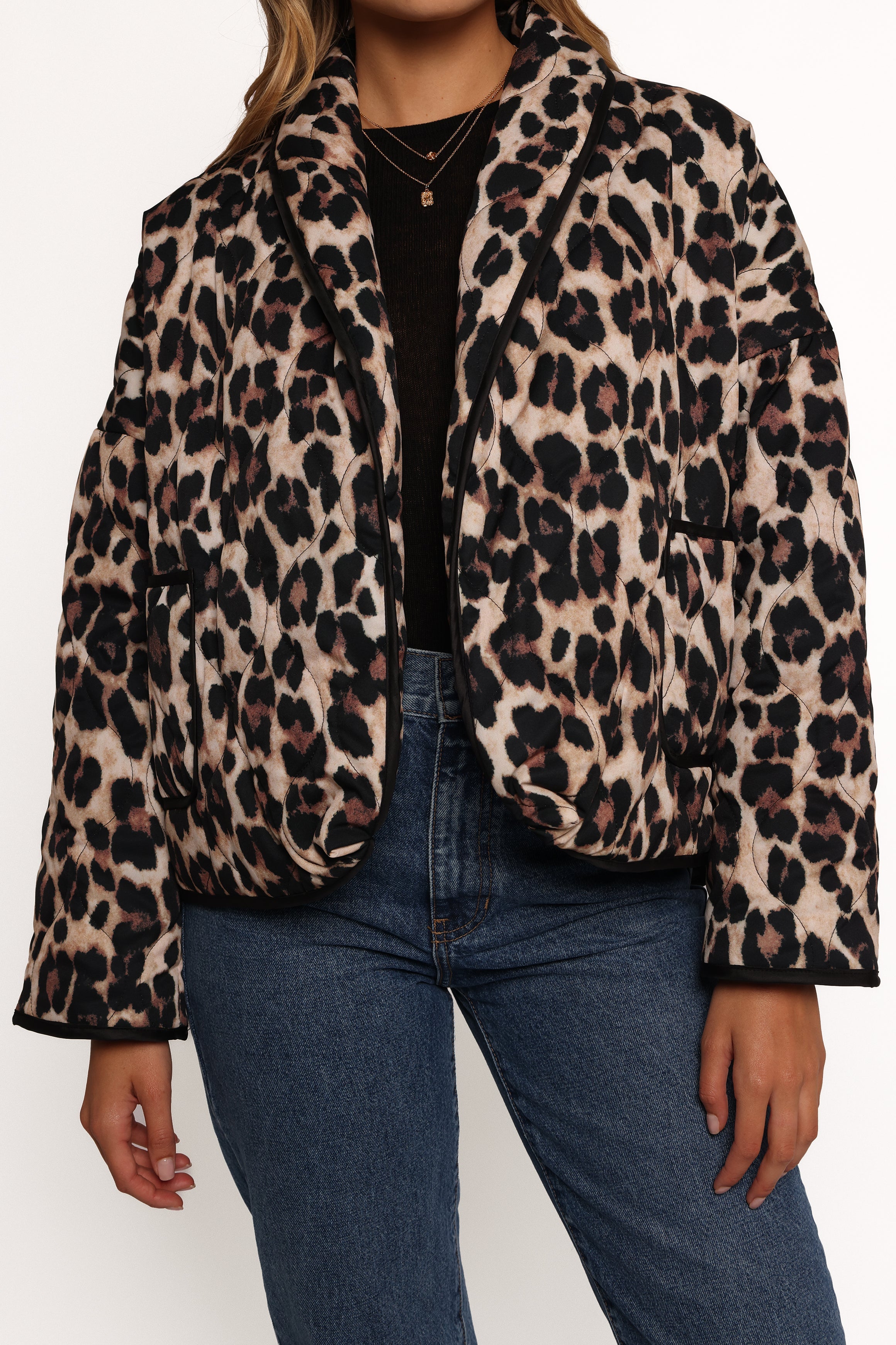 Marcos Leopard Print Quilted Jacket - Leopard-Ladys Street