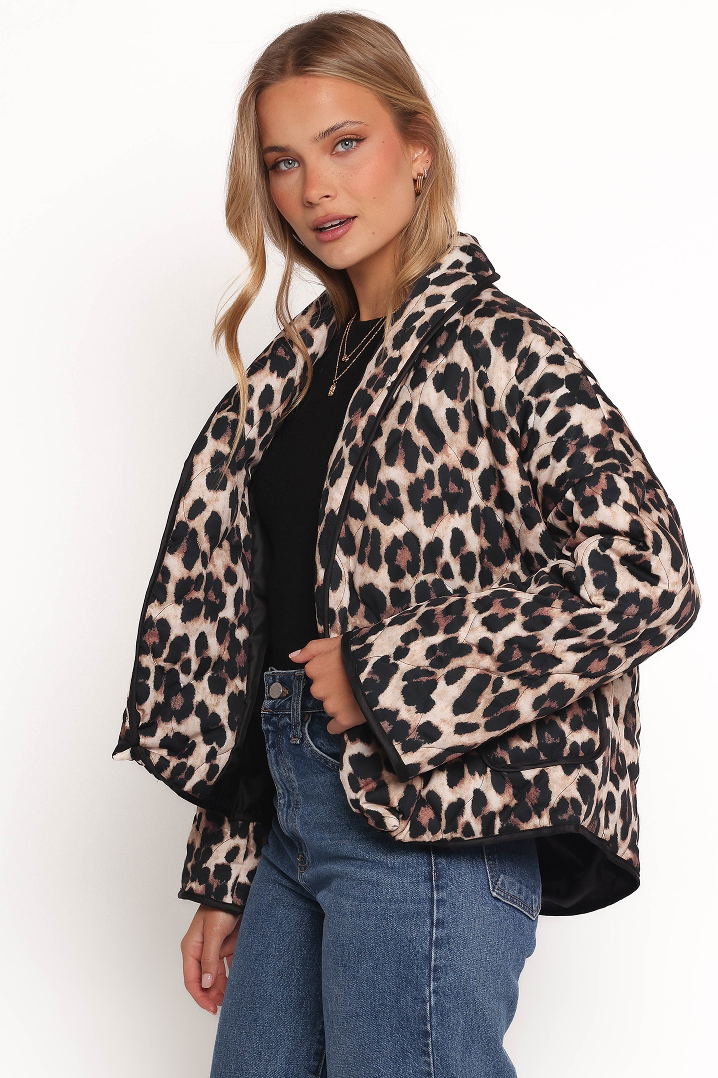 Marcos Leopard Print Quilted Jacket - Leopard-Ladys Street