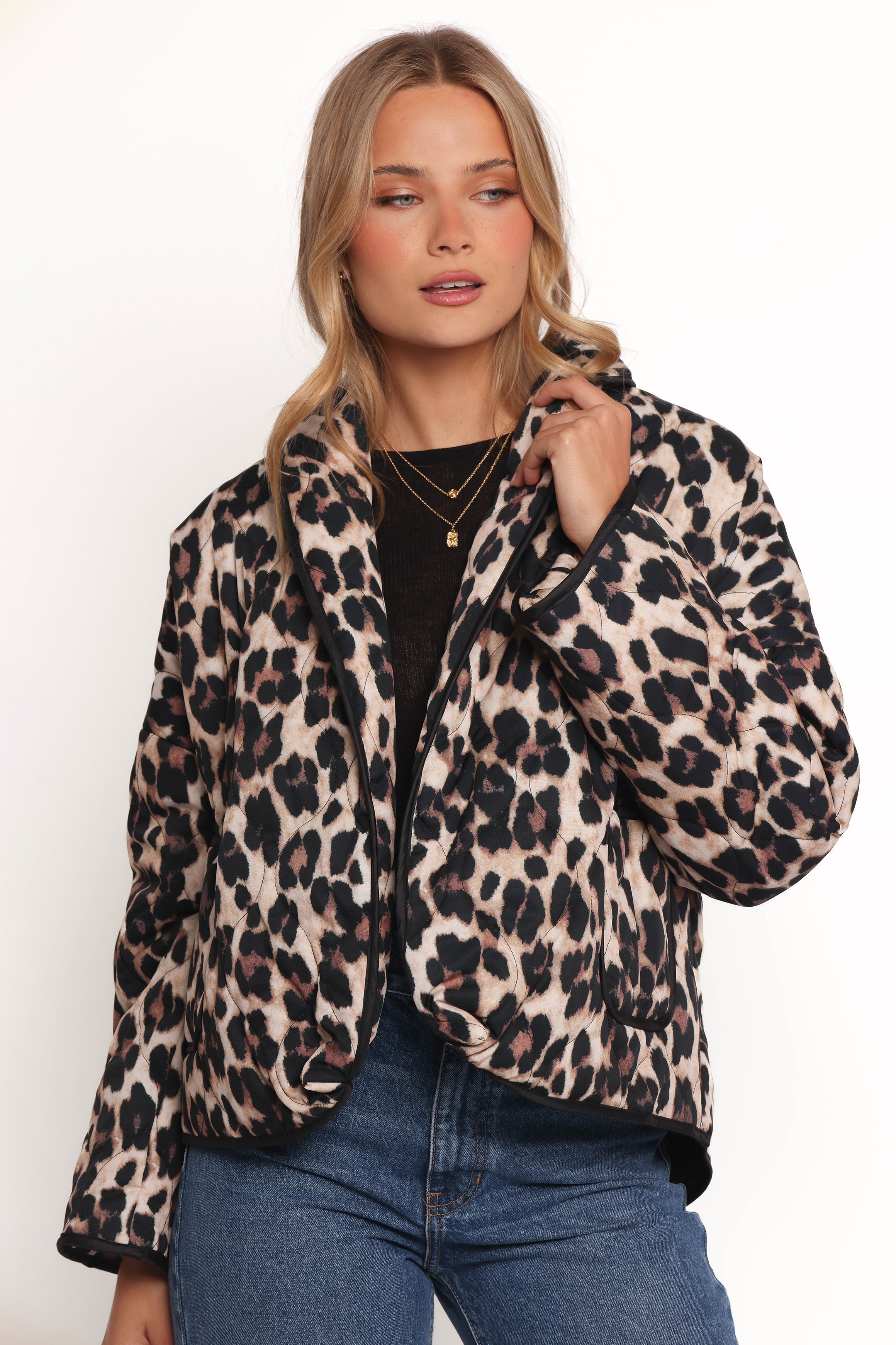 Marcos Leopard Print Quilted Jacket - Leopard-Ladys Street