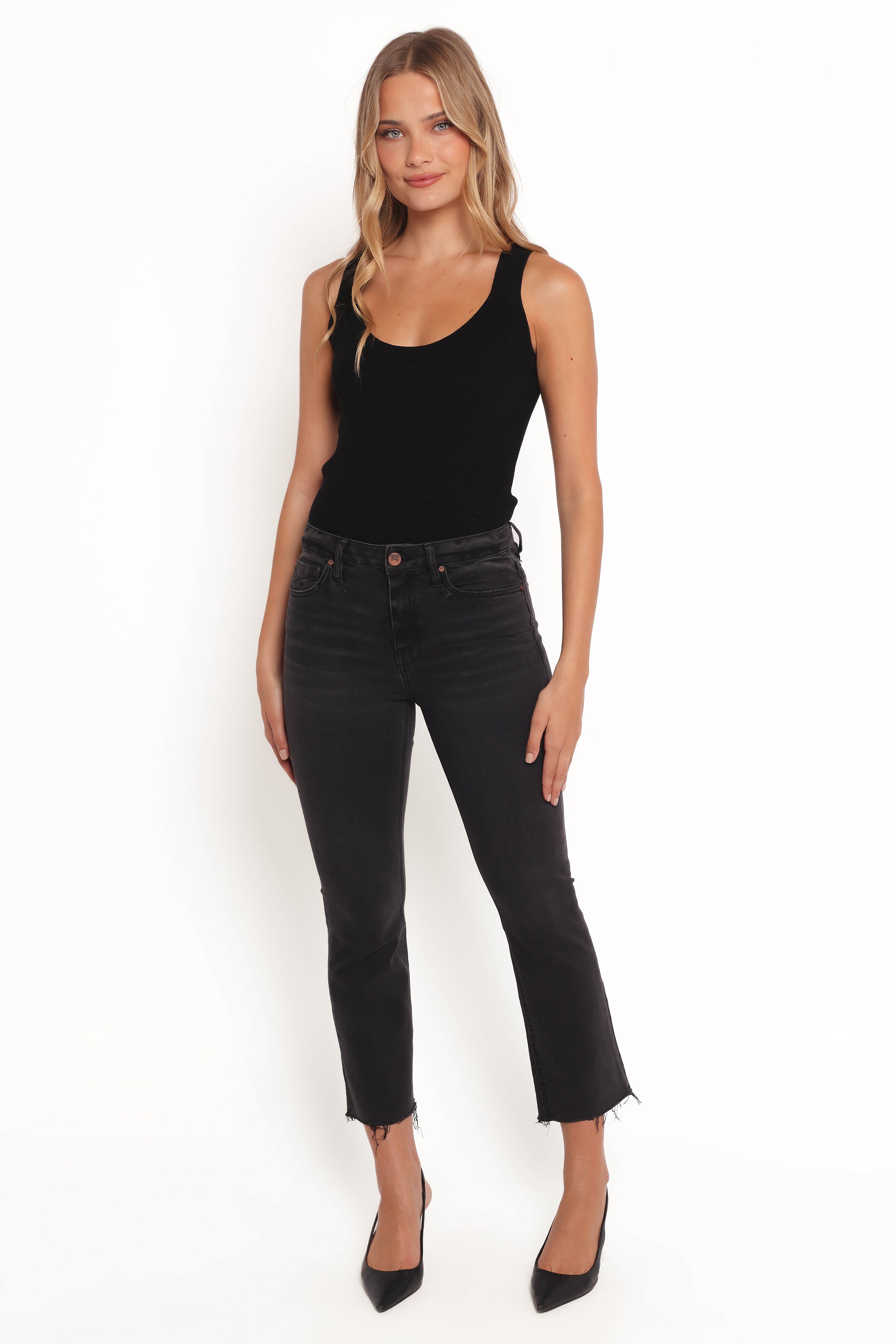 Marlow Mid Rise Crop Flare Jeans - Psych-Ladys Street