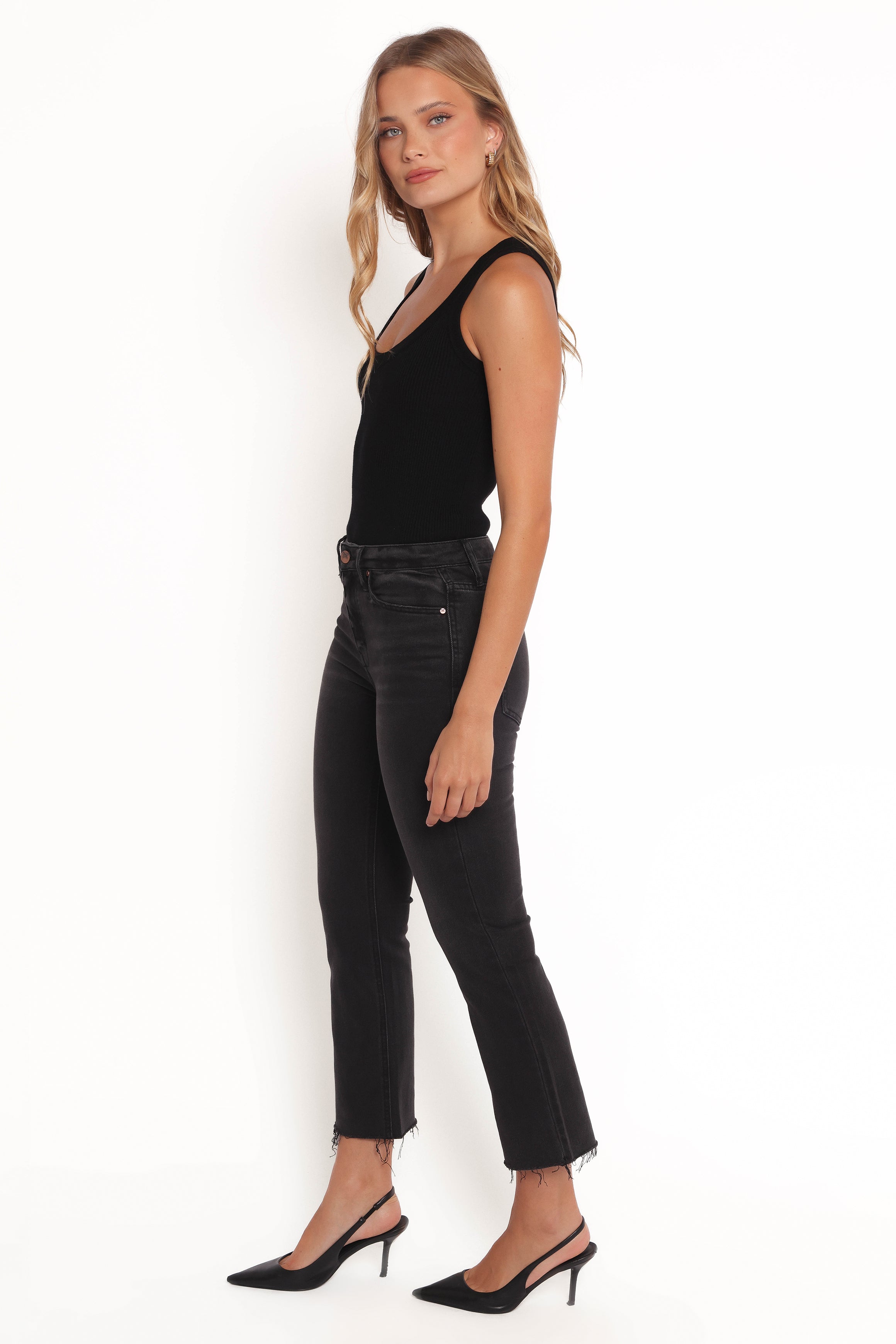 Marlow Mid Rise Crop Flare Jeans - Psych-Ladys Street