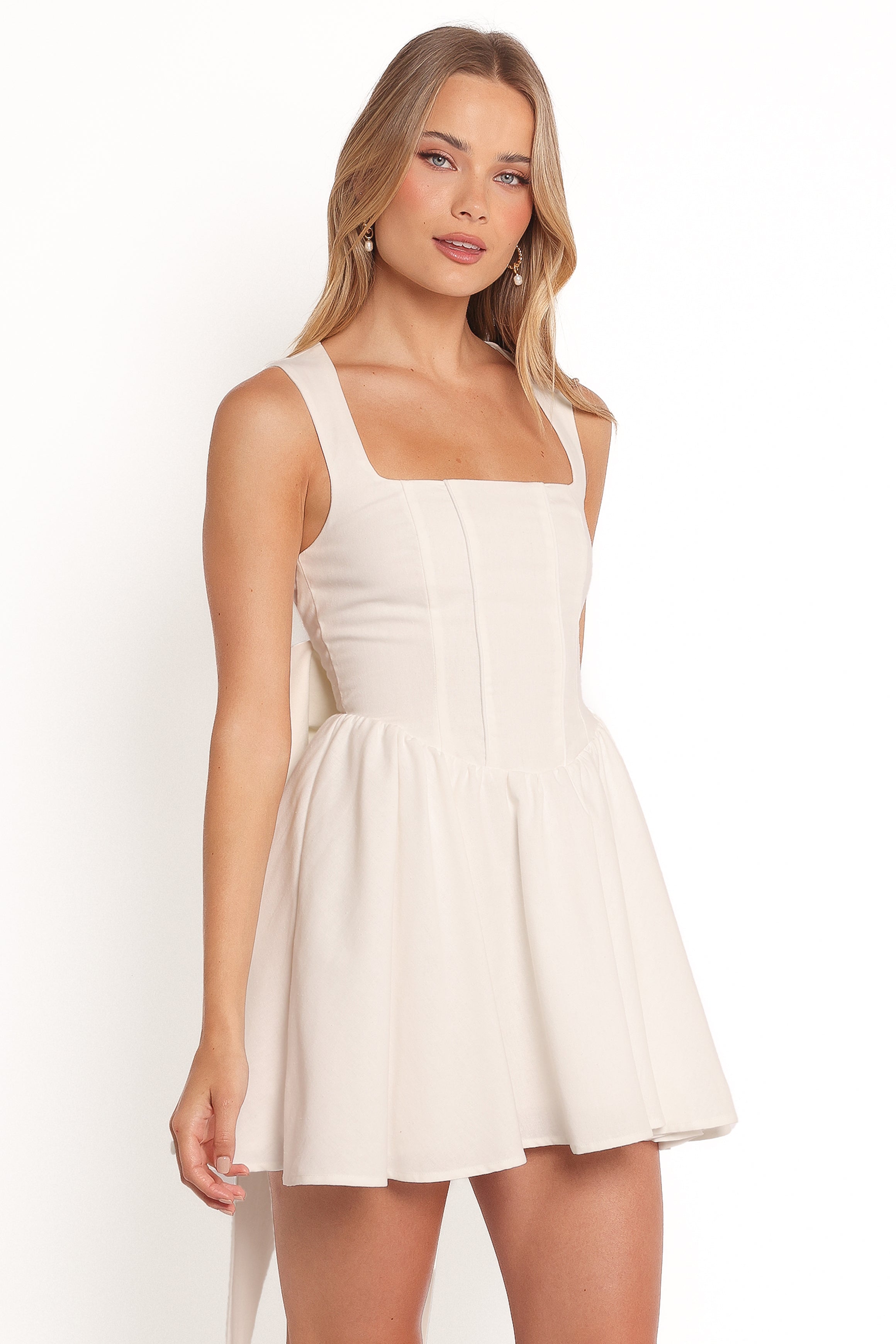 Mayra Mini Dress - White-Ladys Street