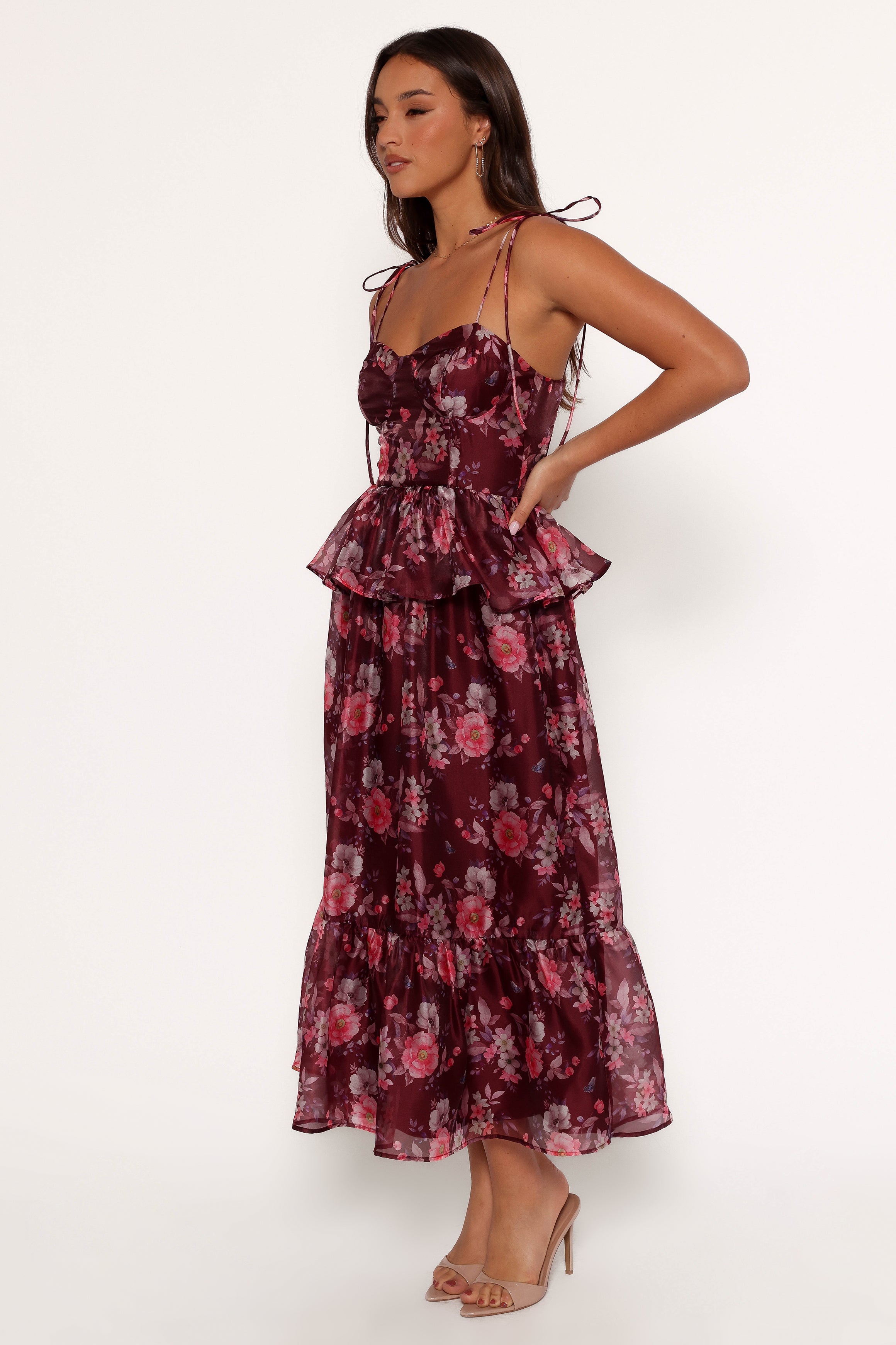 Mazy Midi Dress - Purple/Magenta-Ladys Street