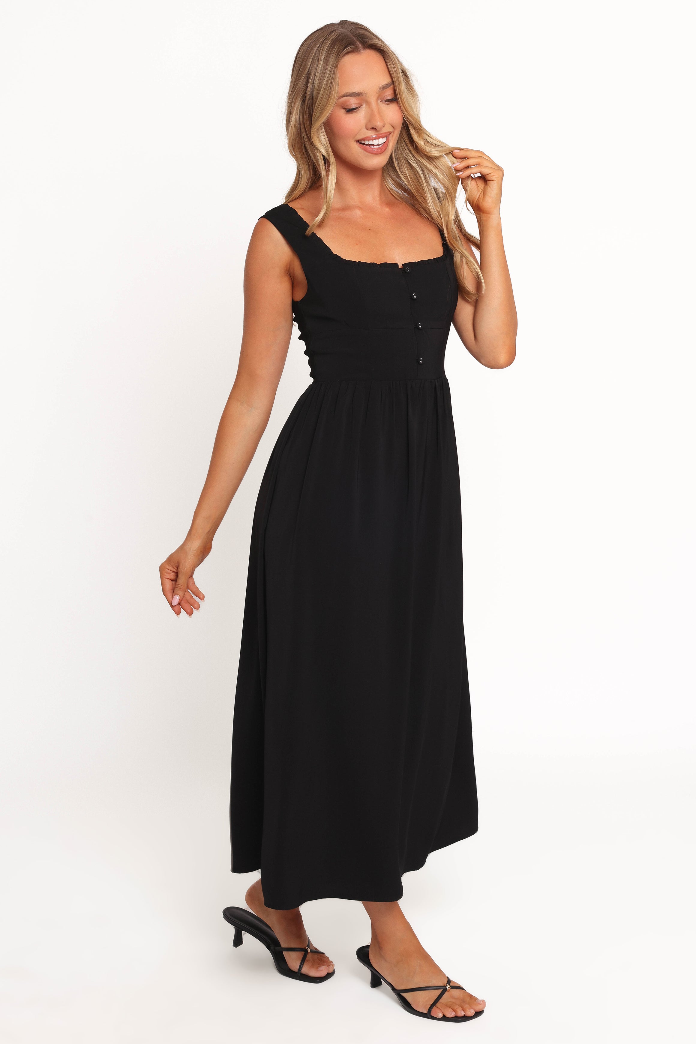 Melrose Midi Dress - Black-Ladys Street