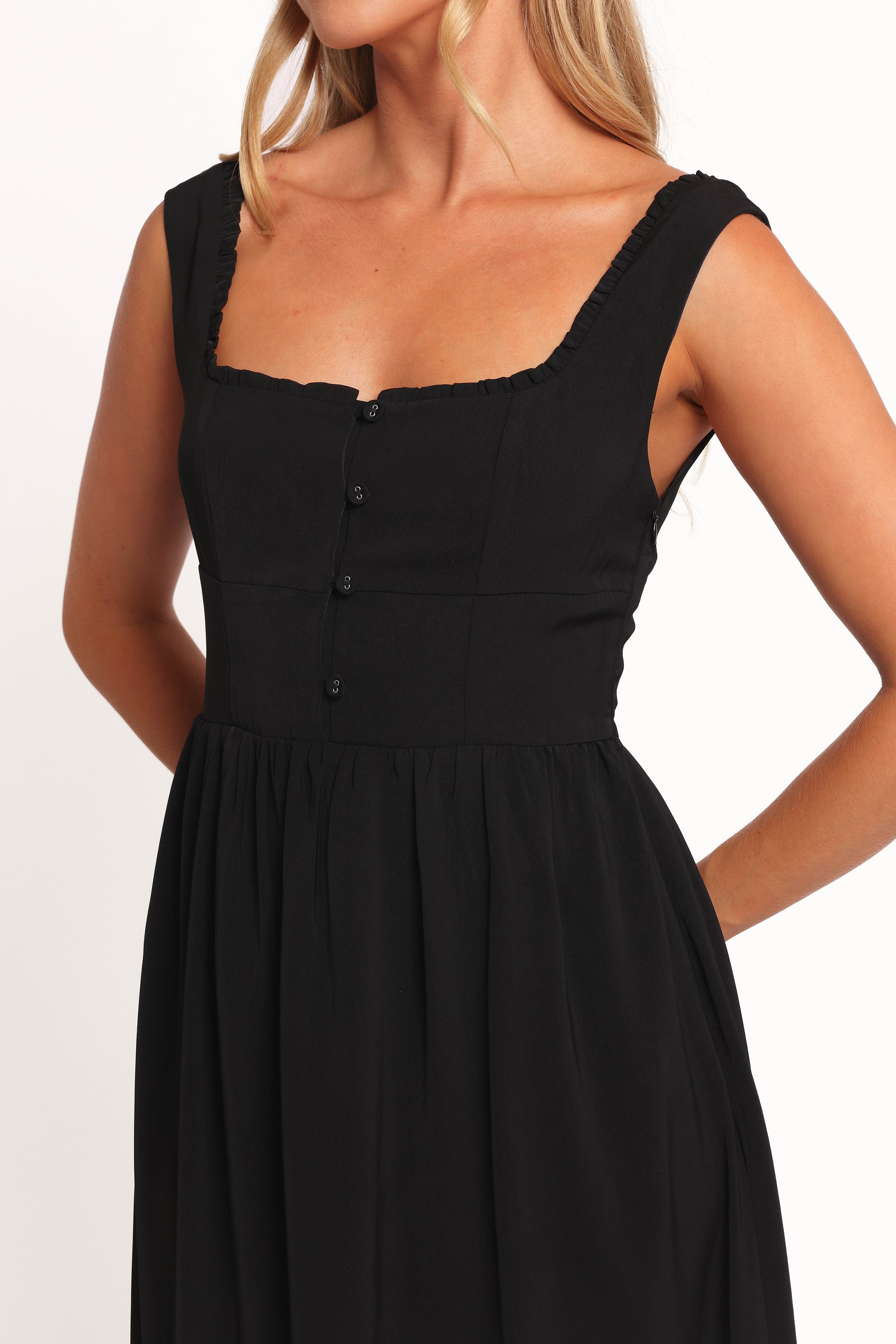Melrose Midi Dress - Black-Ladys Street