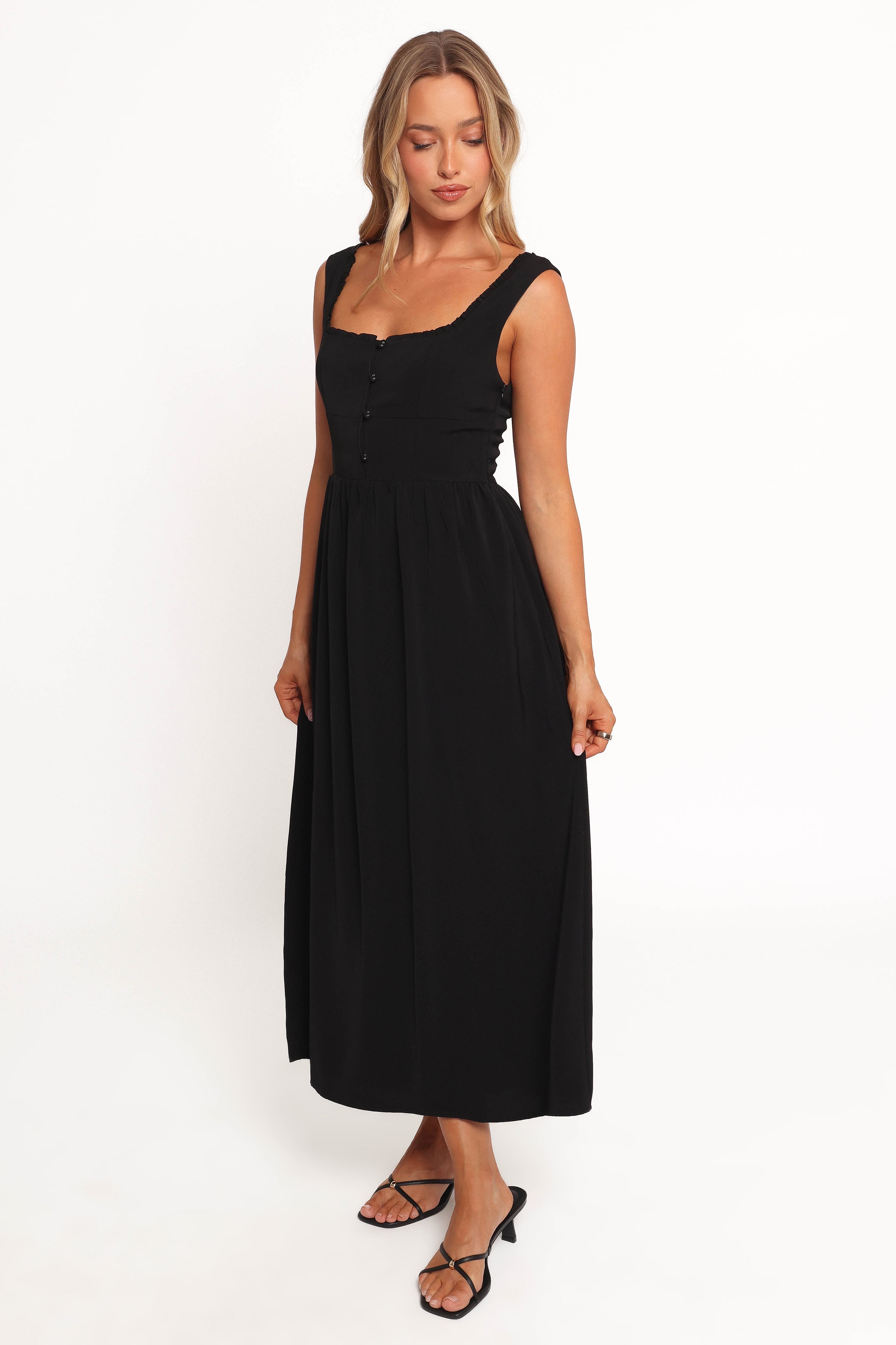 Melrose Midi Dress - Black-Ladys Street