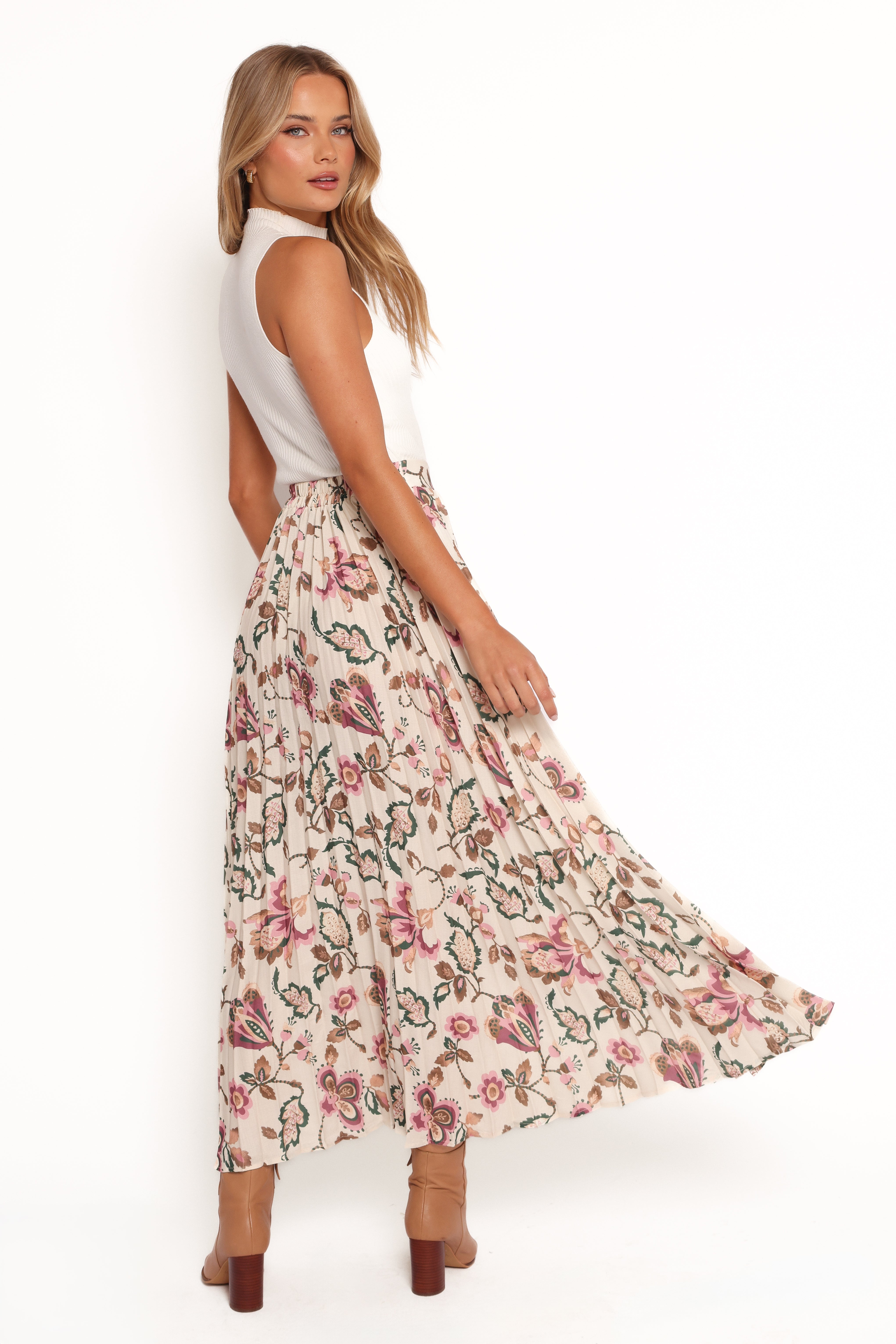 Michael Pleated Midi Skirt - Paisley Floral-Ladys Street