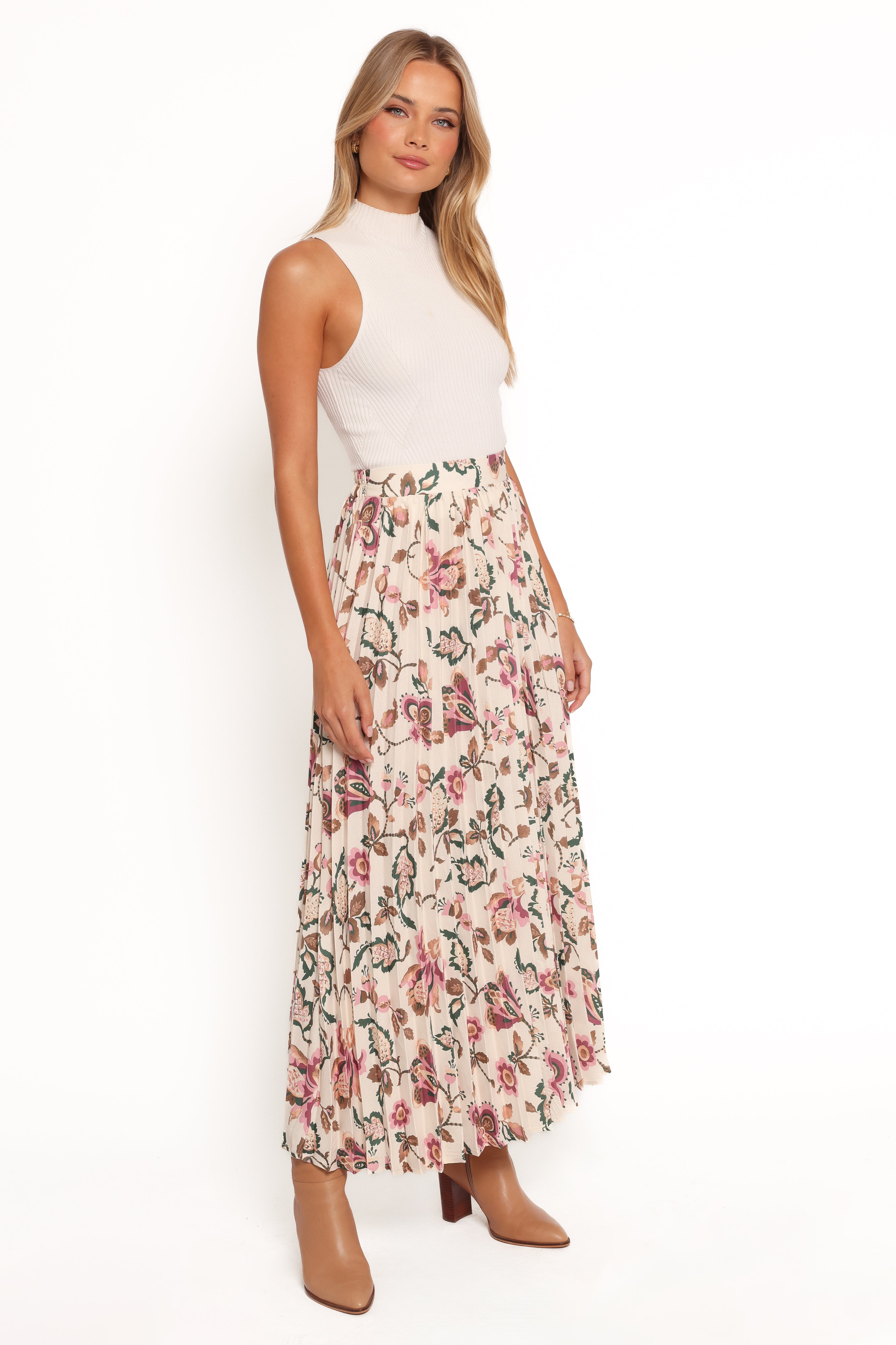 Michael Pleated Midi Skirt - Paisley Floral-Ladys Street