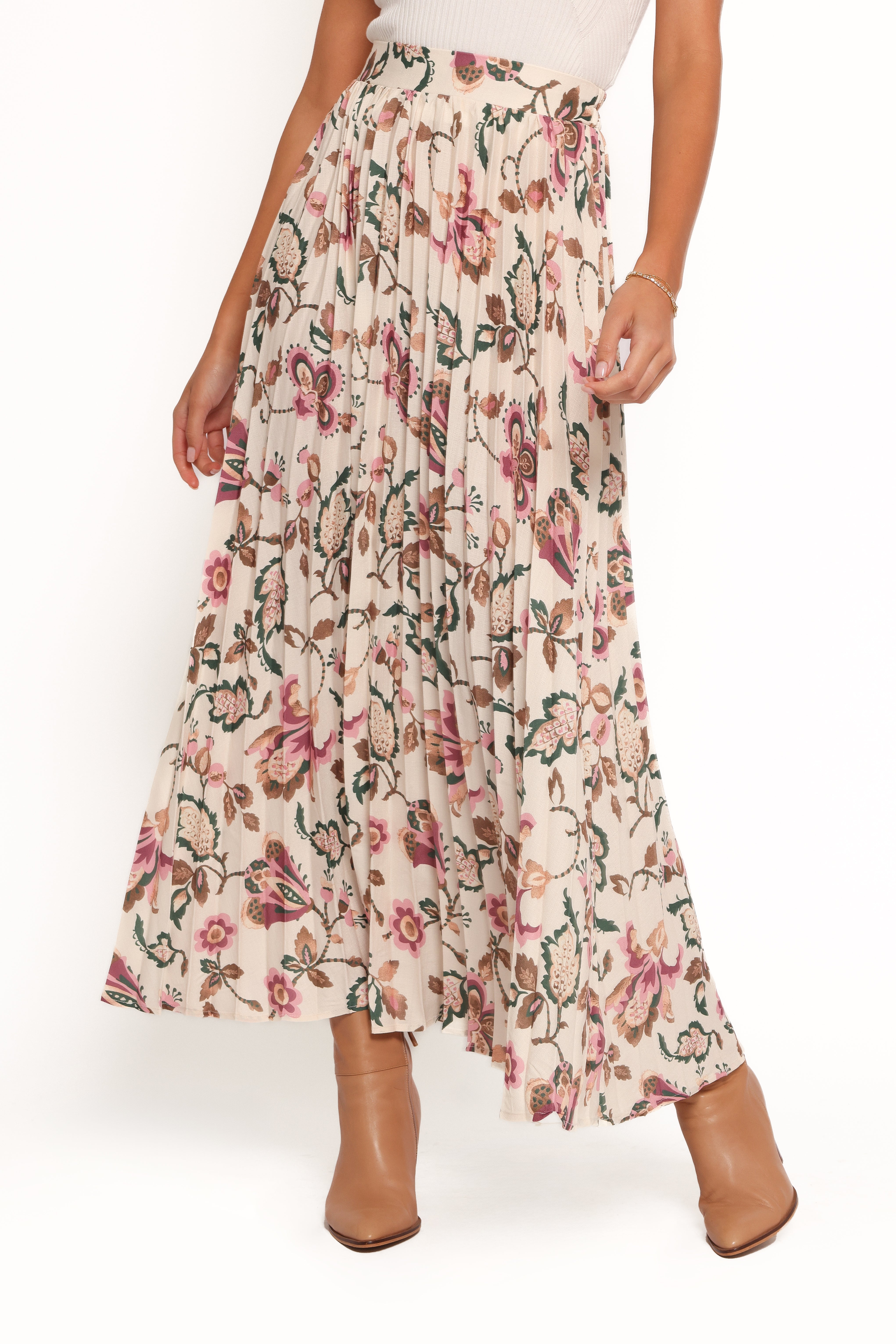 Michael Pleated Midi Skirt - Paisley Floral-Ladys Street