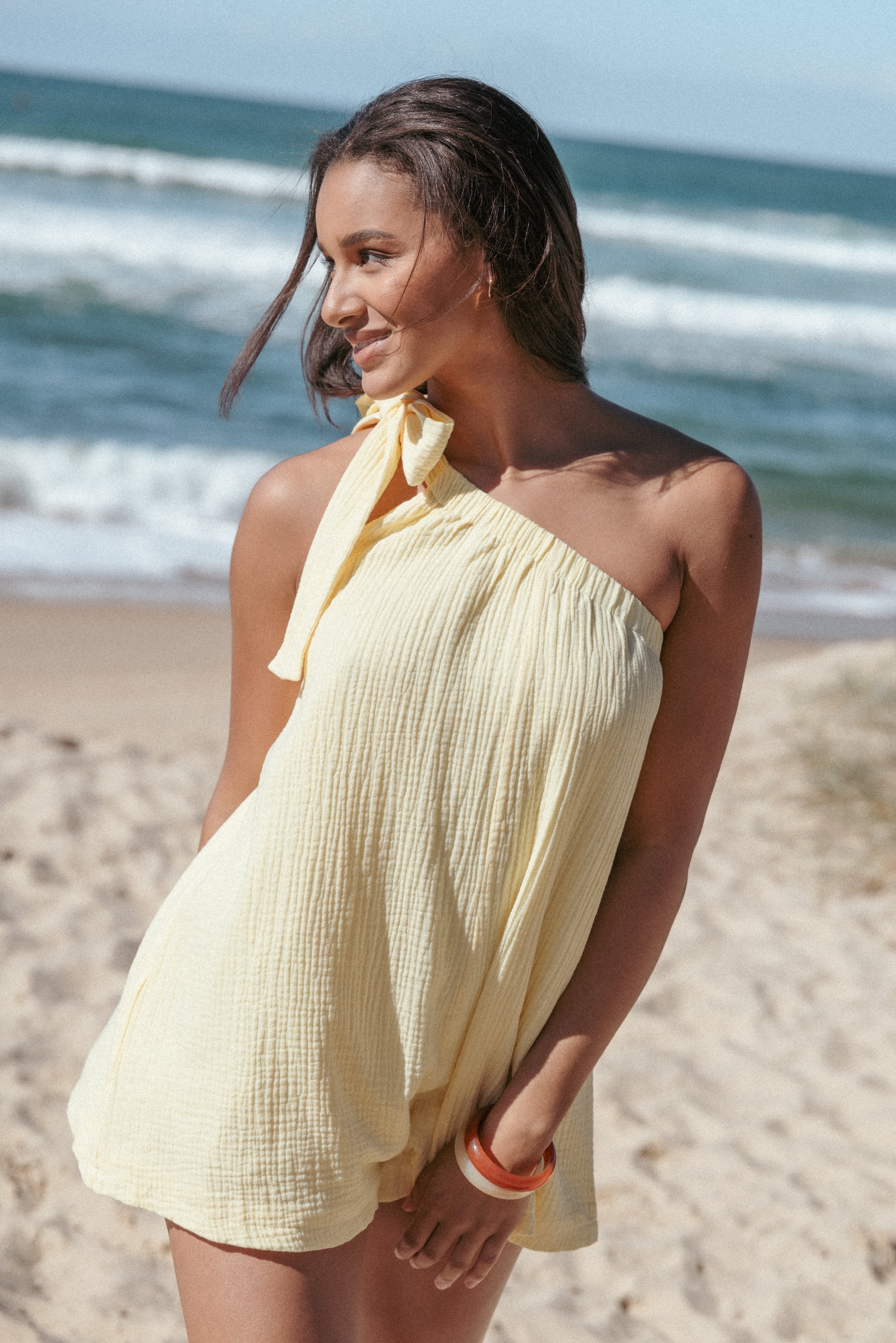 Miffy One Shoulder Romper - Yellow-Ladys Street