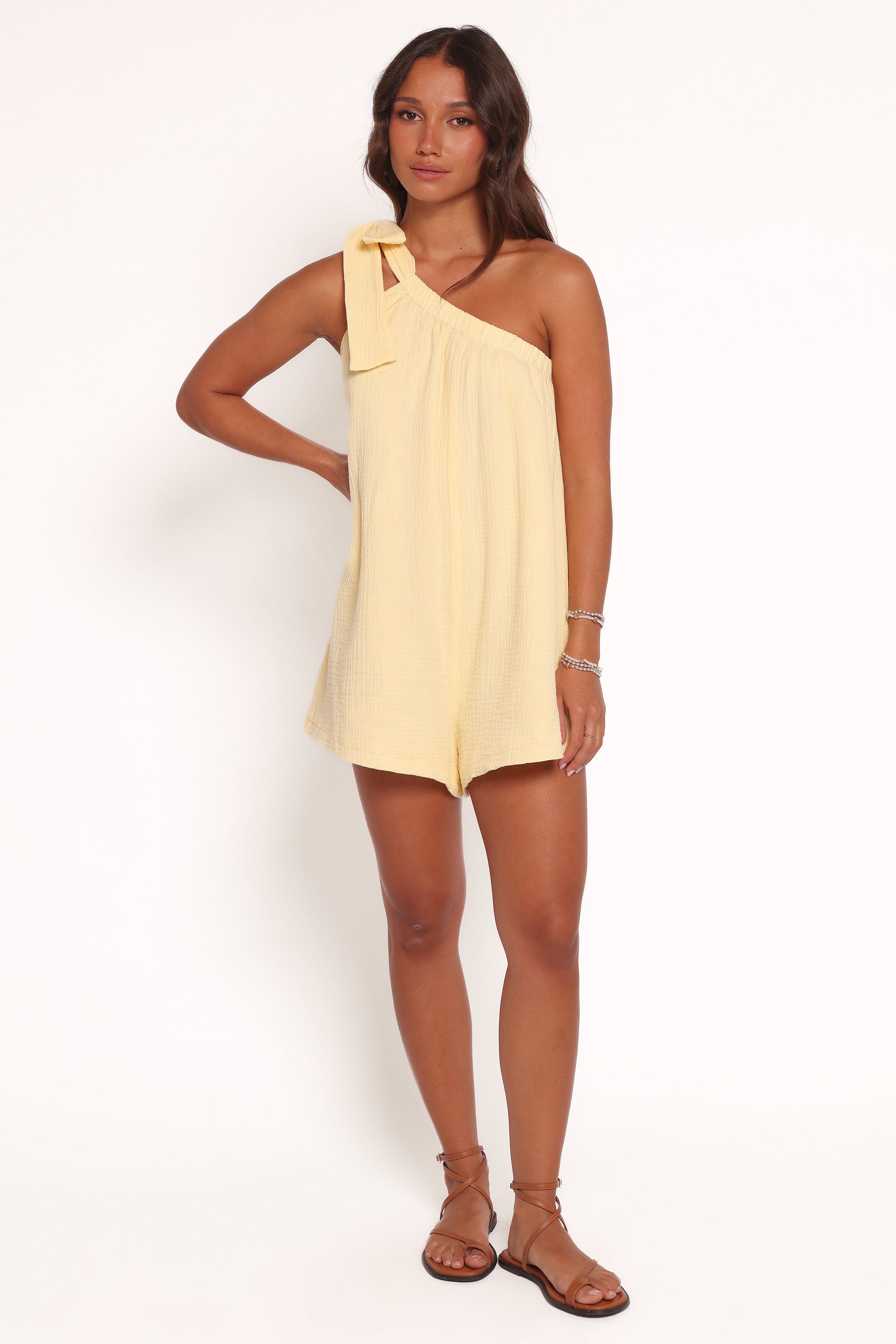Miffy One Shoulder Romper - Yellow-Ladys Street
