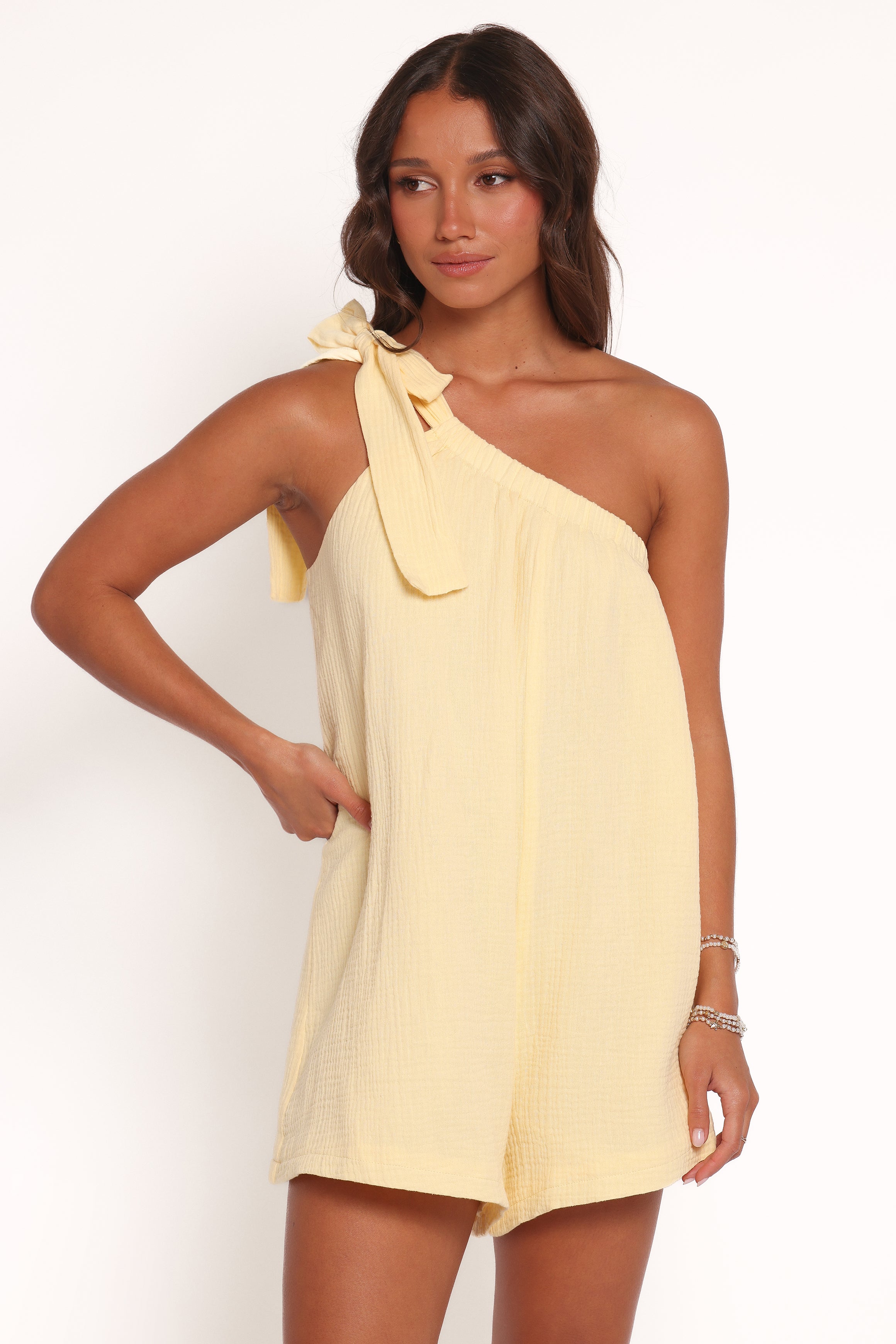 Miffy One Shoulder Romper - Yellow-Ladys Street
