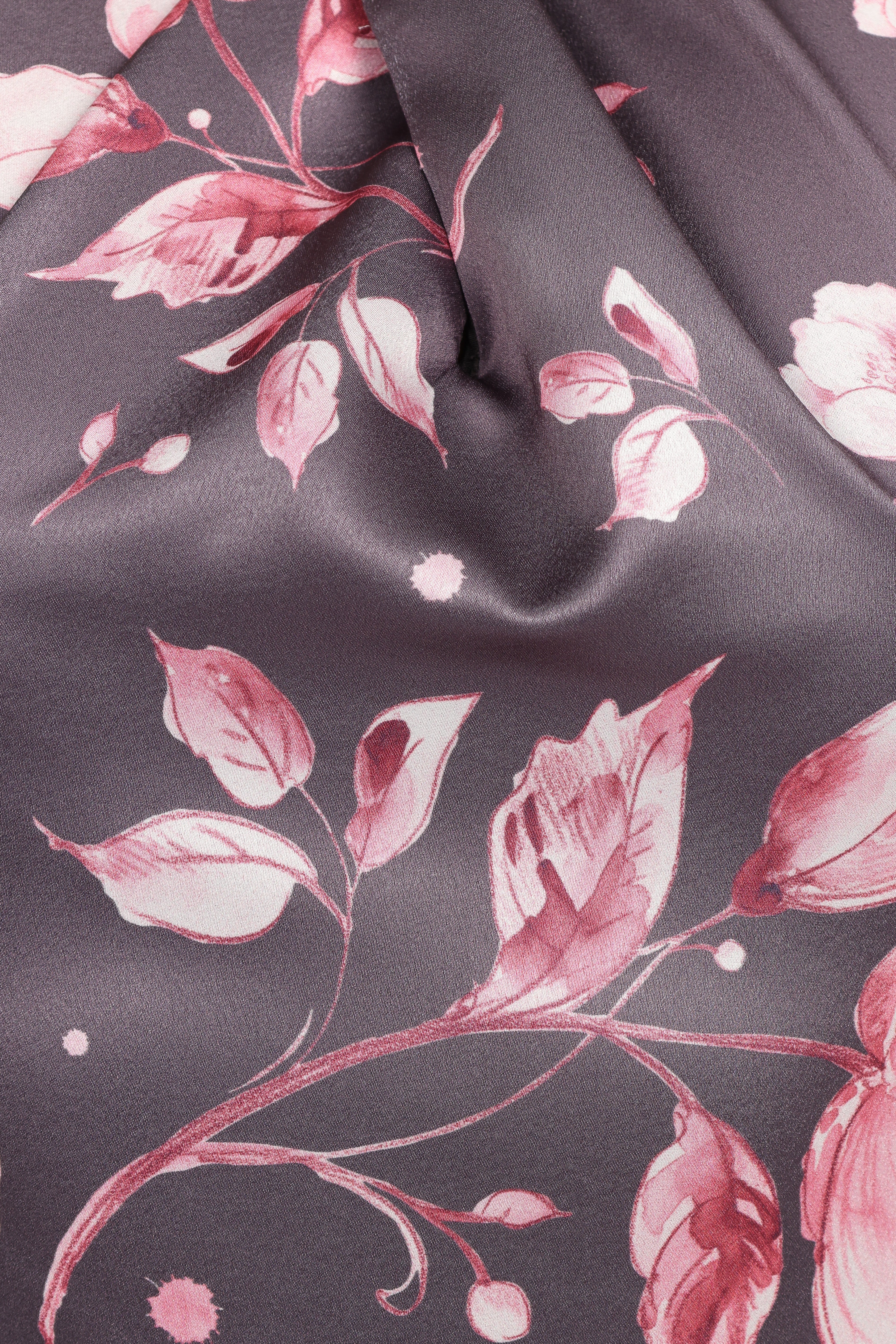 Mila Halterneck Maxi Dress - Steel Gray Floral-Ladys Street