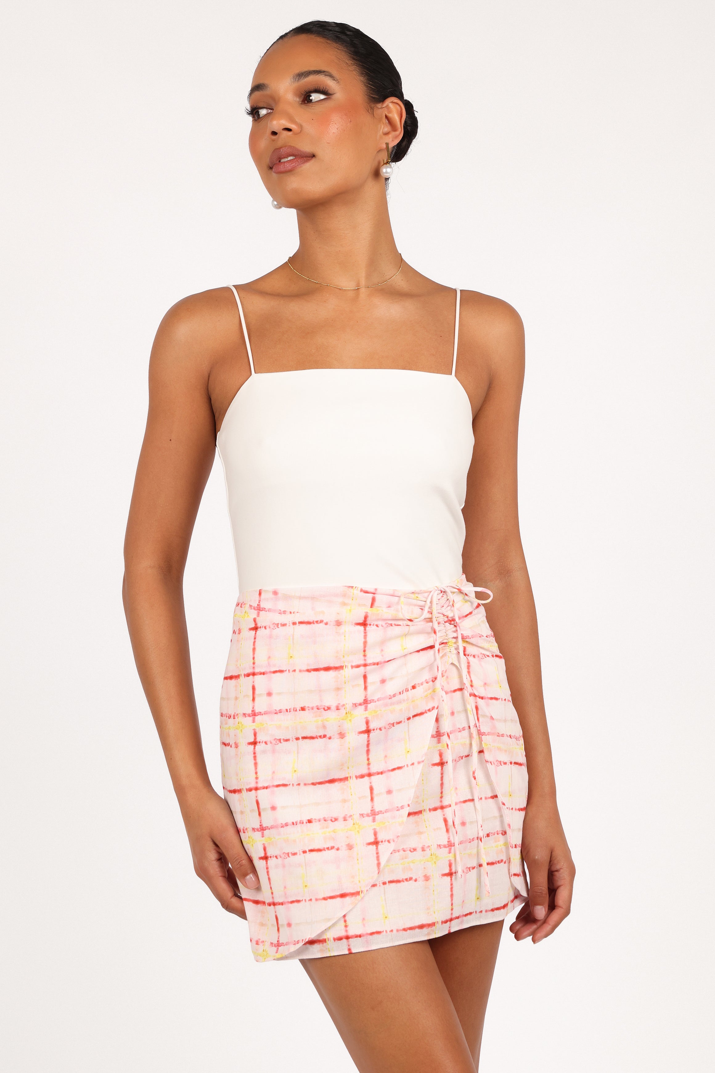 Mirha Mini Skirt - Sunset Check-Ladys Street