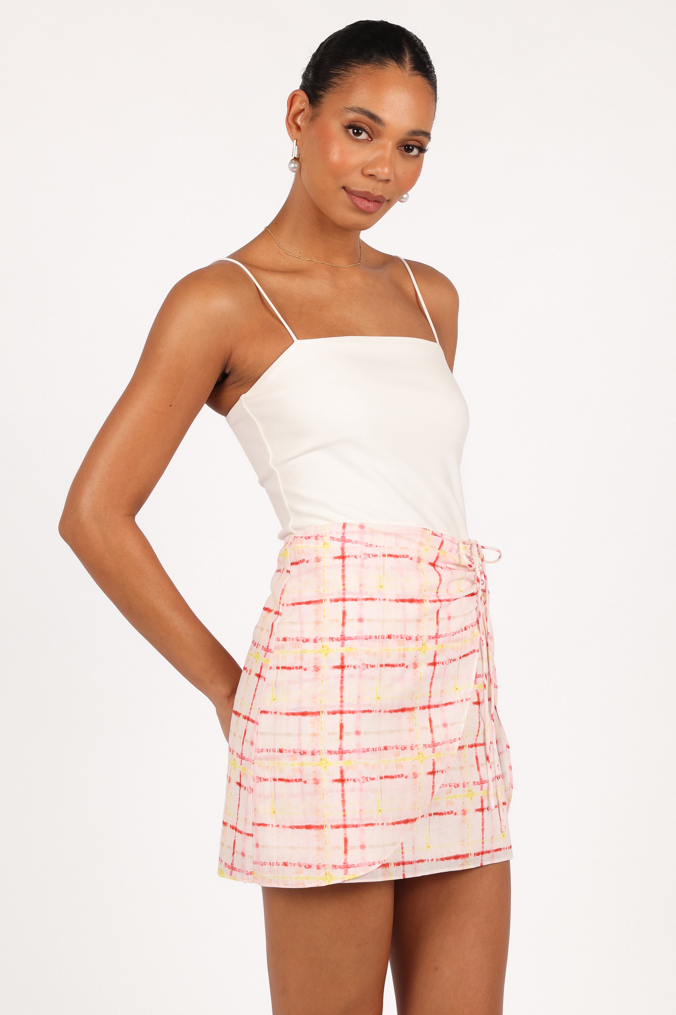 Mirha Mini Skirt - Sunset Check-Ladys Street