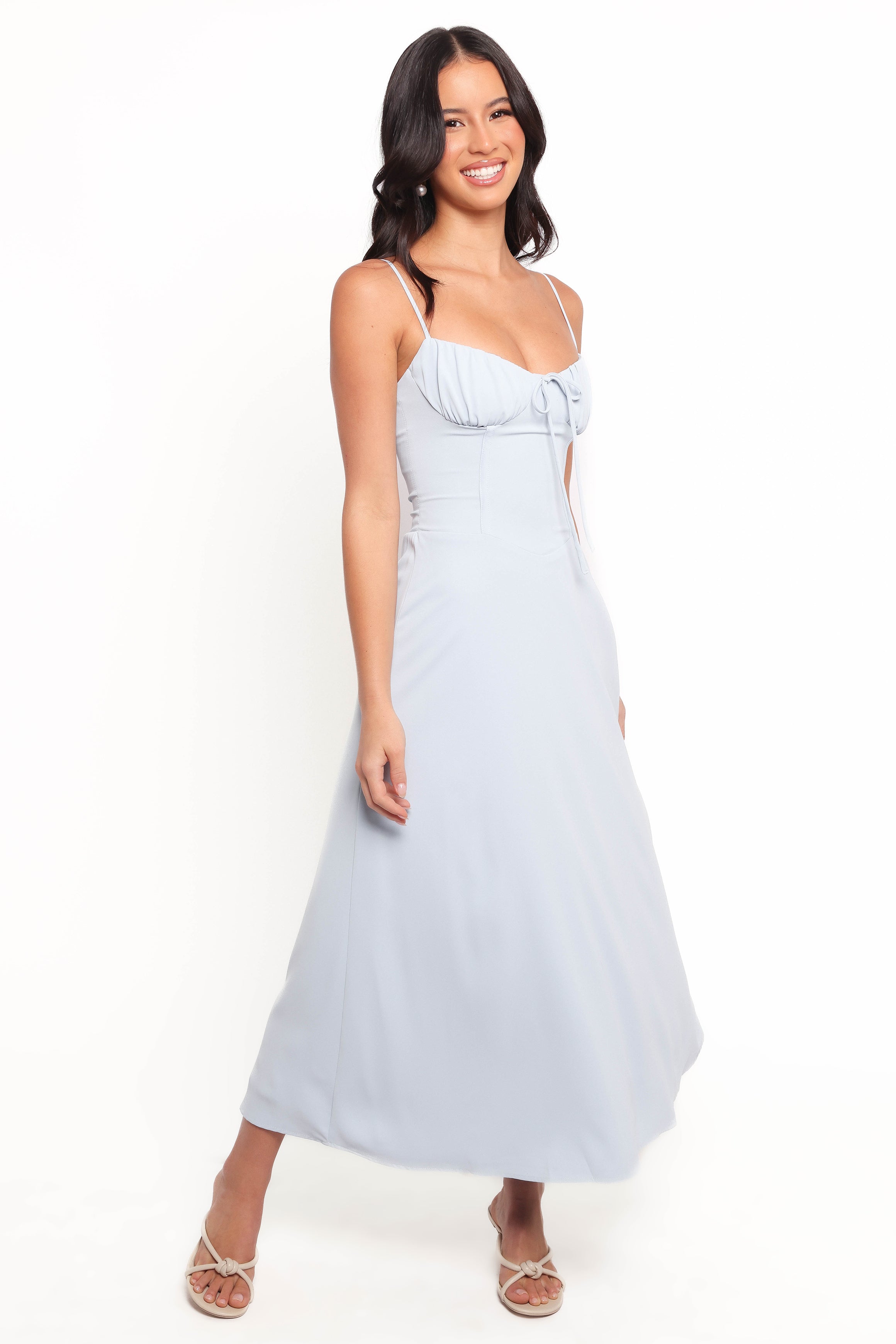 Nadina Midi Dress - Soft Blue-Ladys Street
