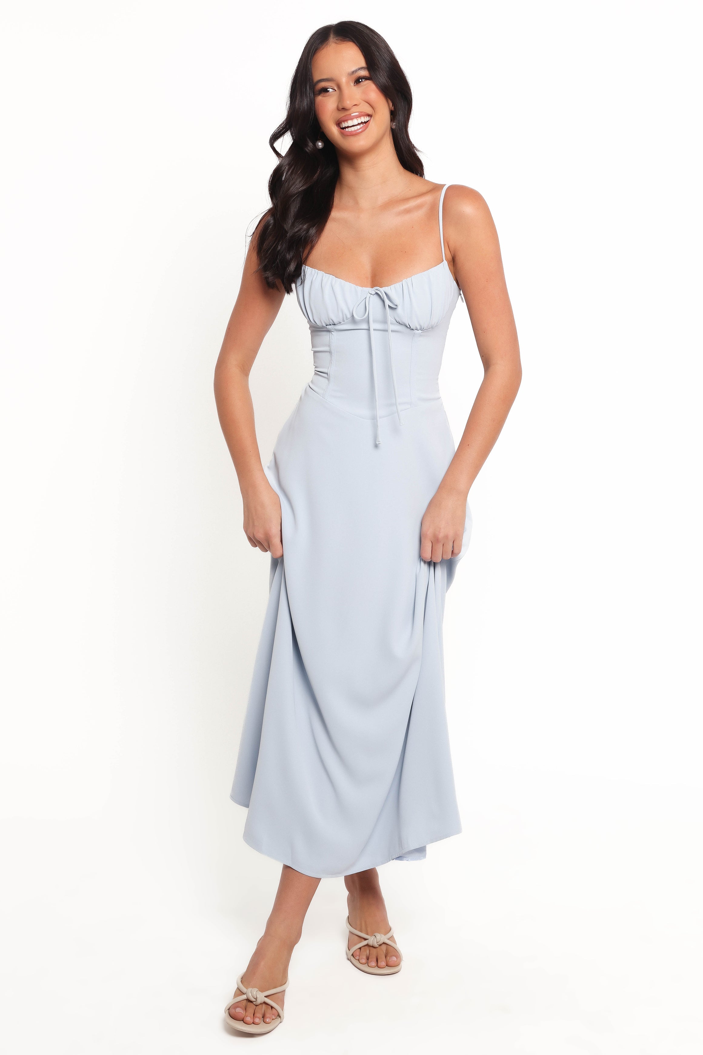 Nadina Midi Dress - Soft Blue-Ladys Street