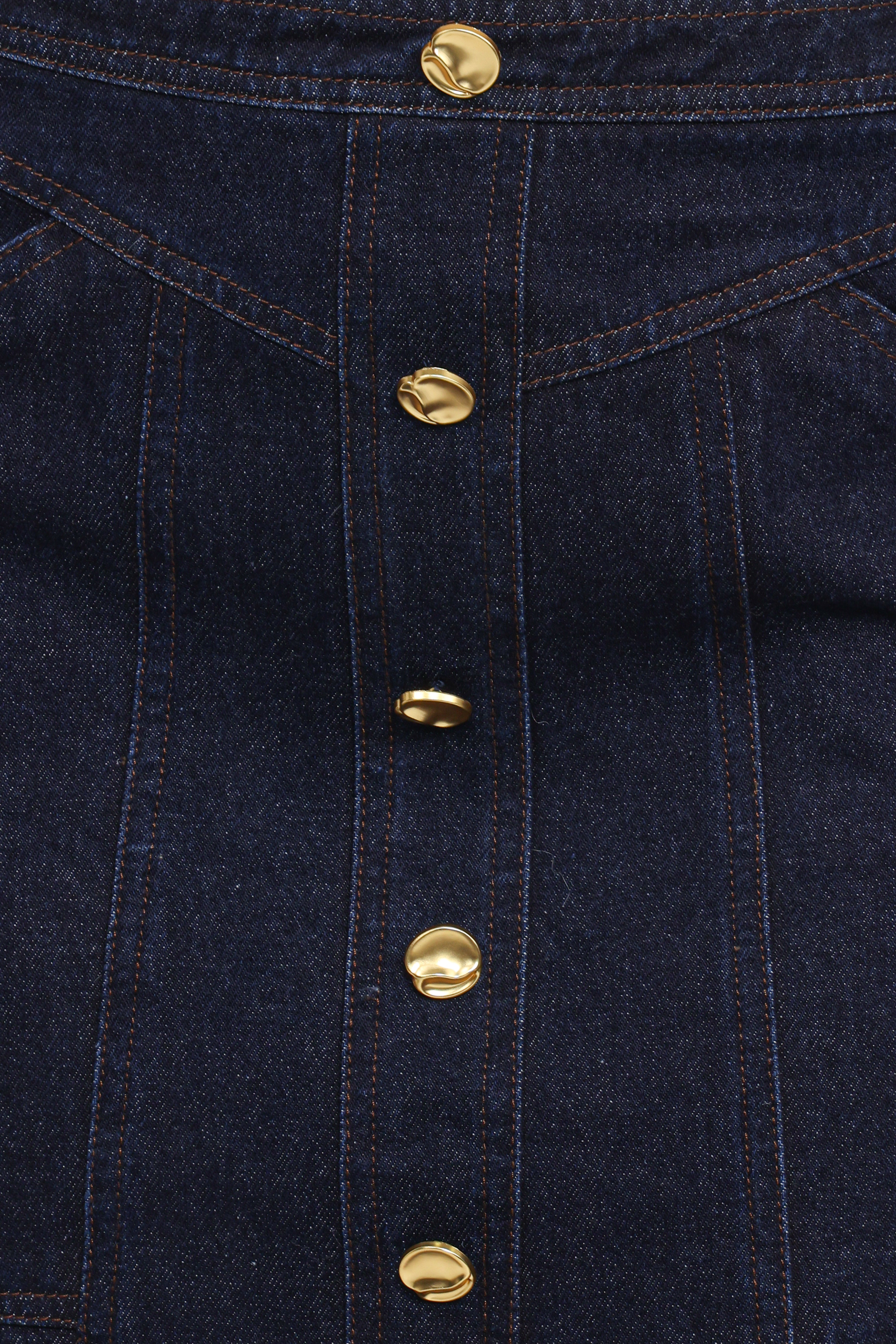 Narla Mini Skirt - Dark Denim-Ladys Street